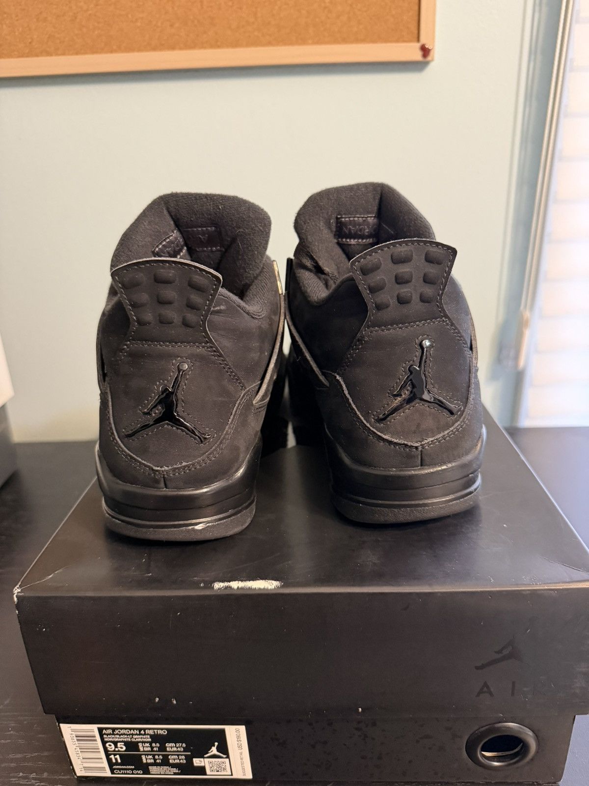 Jordan Brand Jordan Retro 4 Black Cat (2020) Size US 9.5 / EU 42-43 - 4 Thumbnail
