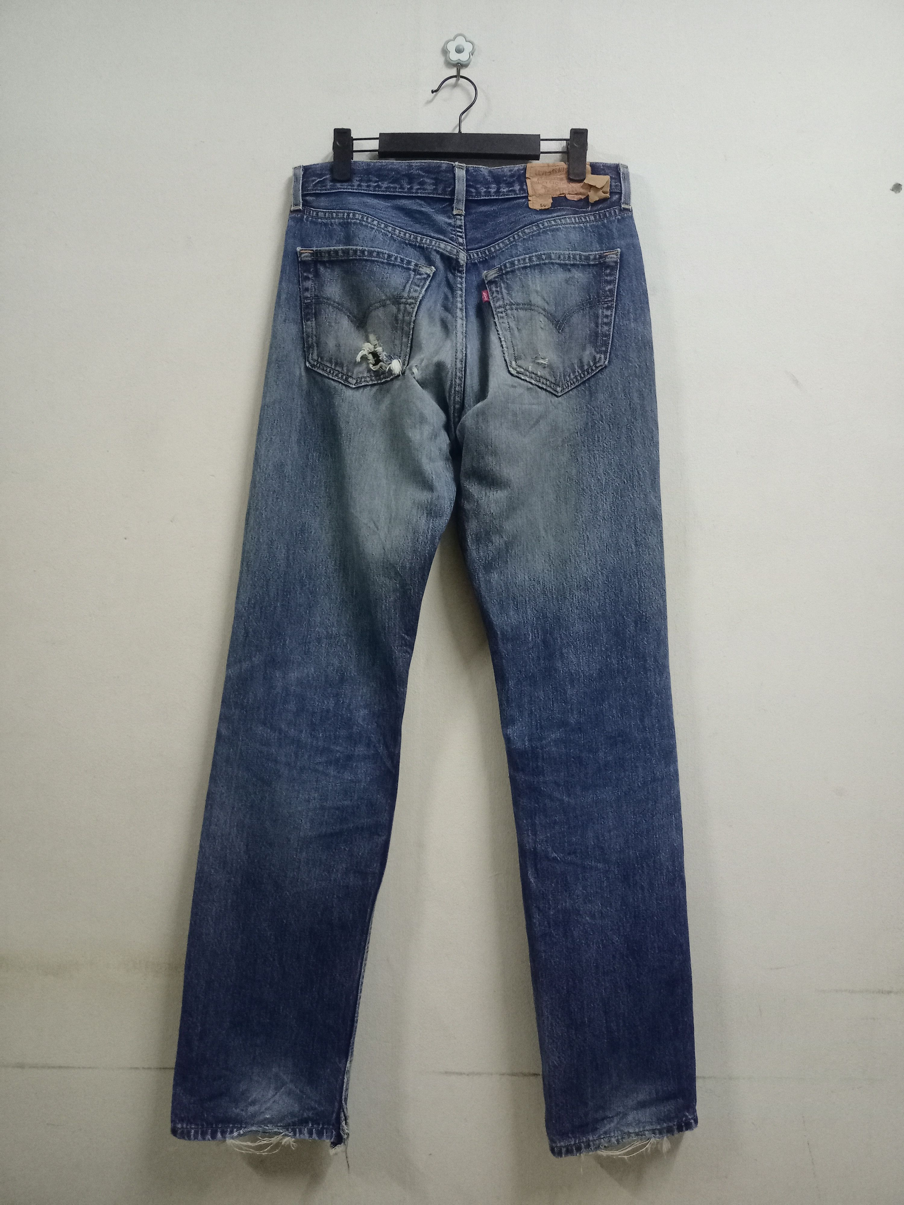 Levi's Europe Vintage 80s Levis 501 Mud Wash Distressed Loose Jeans Size US 31 - 2 Thumbnail