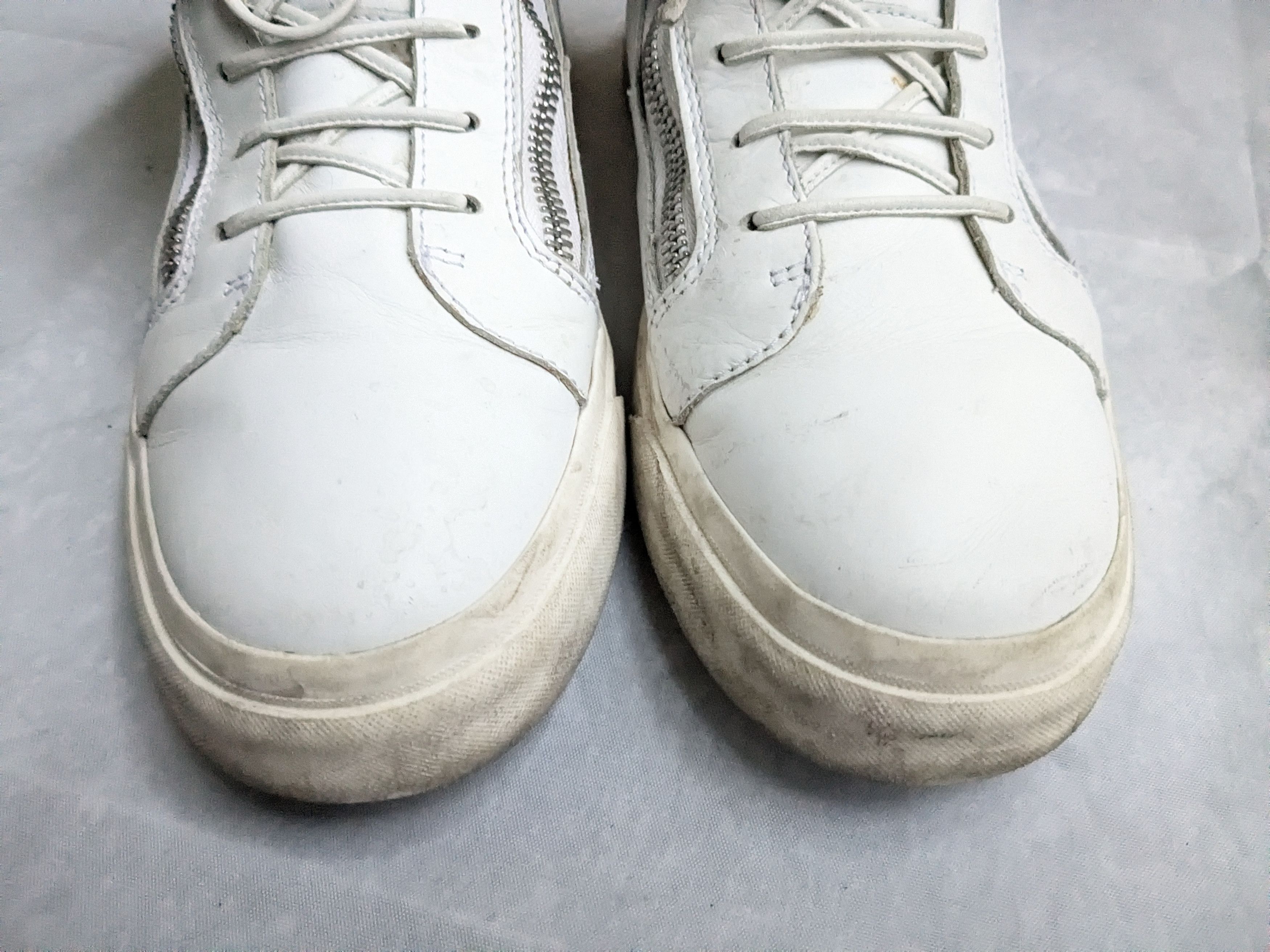 Giuseppe Zanotti Giuseppe Zanotti Chain Sneakers 11 44 White High Top Leather Size US 11 / EU 44 - 4 Thumbnail