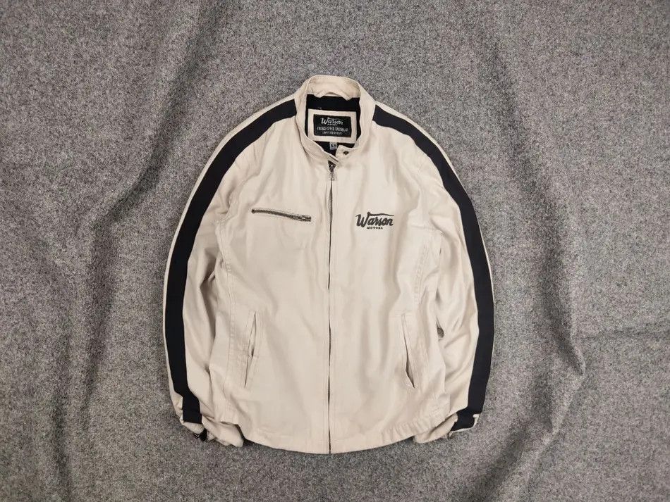 Japanese Brand Vintage Warson Motors Speed Racewear Beige canvas Jacket Size US S / EU 44-46 / 1 - 2 Thumbnail