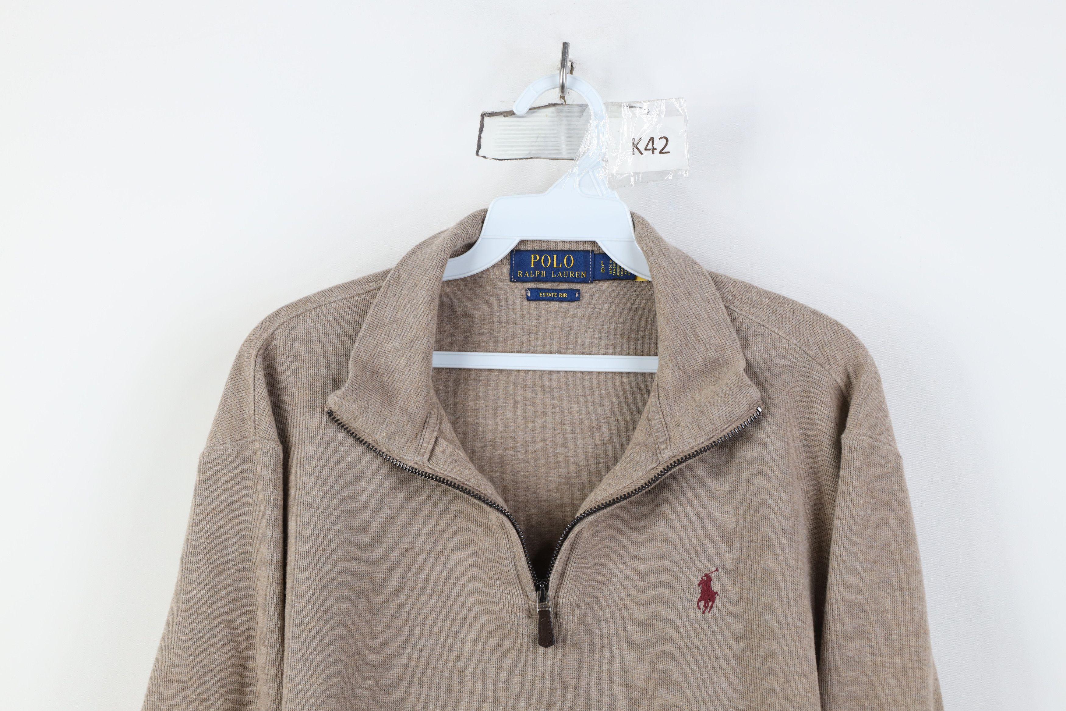 Ralph Lauren Vintage Ralph Lauren Cotton Ribbed Knit 1/4 Half Zip Sweater Size US L / EU 52-54 / 3 - 2 Thumbnail