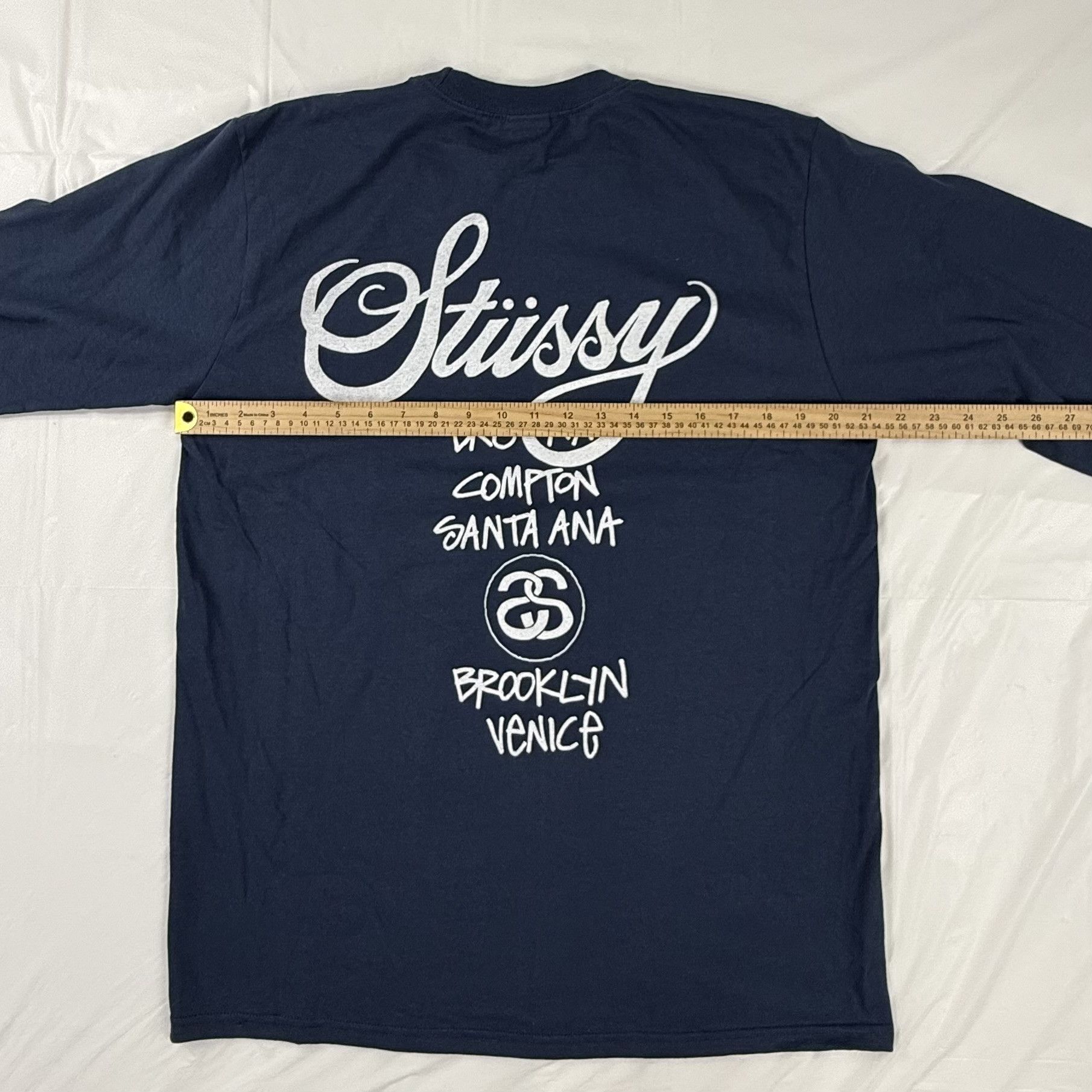 Stussy Stussy World Tour Long Sleeve T-Shirt Navy Blue Mens Medium Size US M / EU 48-50 / 2 - 4 Thumbnail