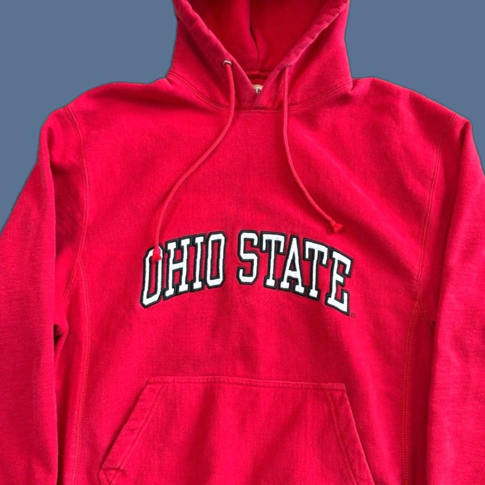 Vintage VINTAGE 90s Ohio State Buckeyes Hoodie Sweatshirt Mens Size M Red Embroidered Pullover Long Sleeve Size US M / EU 48-50 / 2 - 1 Thumbnail