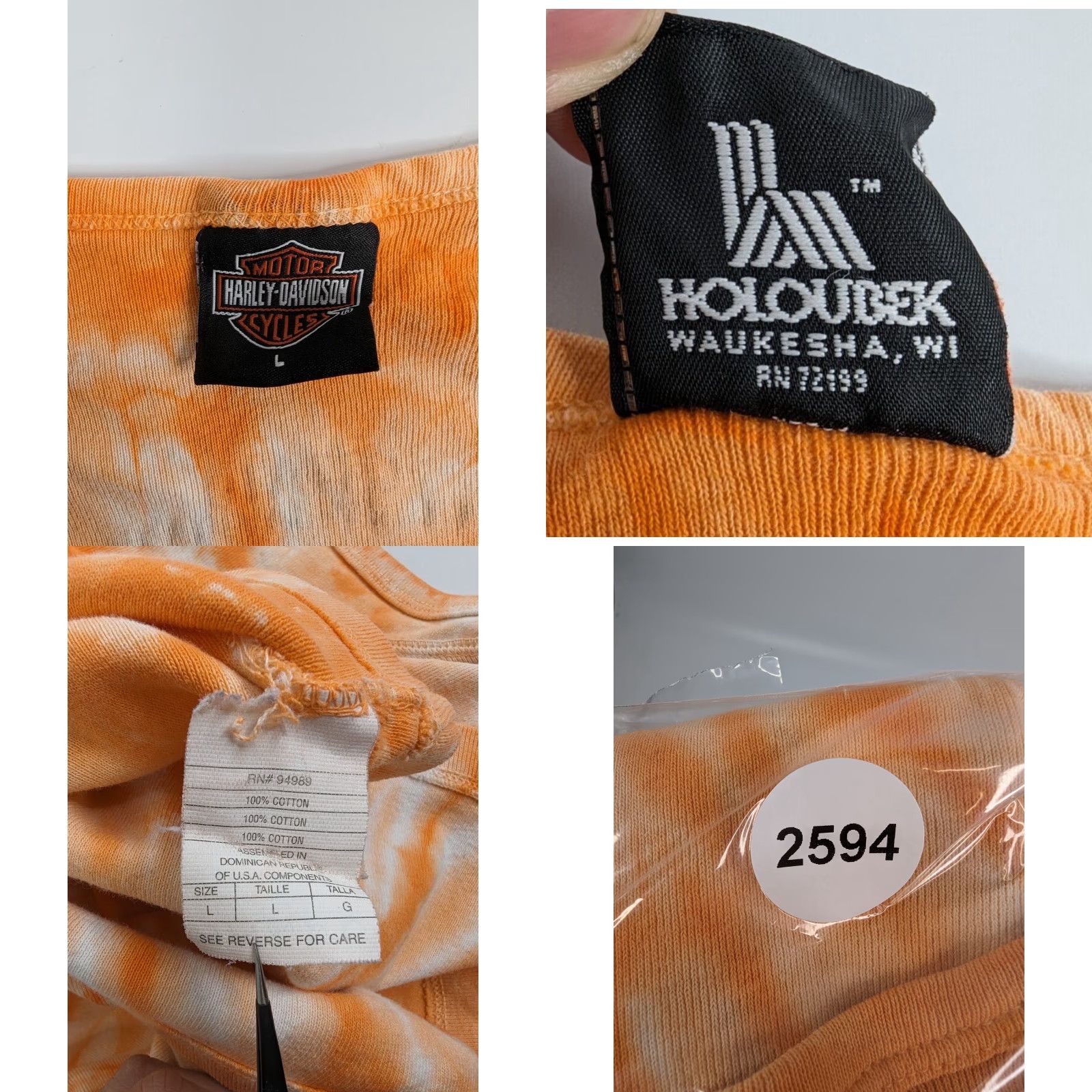 Harley Davidson VTG Harley-Davidson Orange Tie Dye Sleeveless Shirt Womens Large L Manuf Harley-Davidson Shirt Sleeveless Orange Tie Dye Womens Large Size L / US 10 / IT 46 - 8 Thumbnail