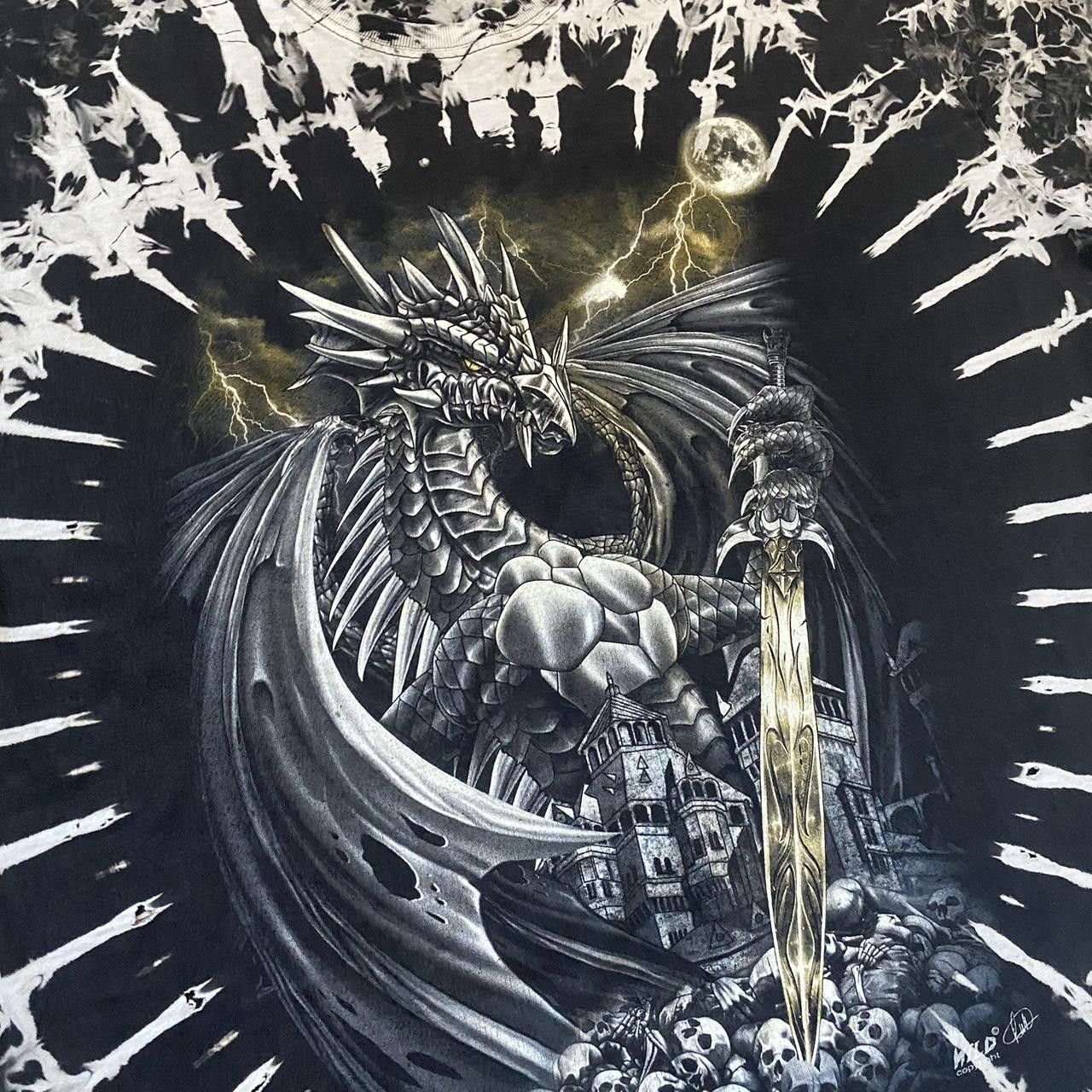 Other Black and white Wild Boxy tie-dye dragon tee Size US XXL / EU 58 / 5 - 3 Thumbnail