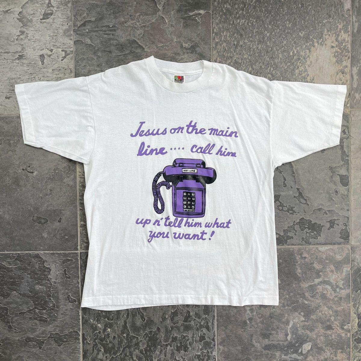 Fruit Of The Loom Vintage single stitch Jesus t-shirt Size US XL / EU 56 / 4 - 1 Thumbnail