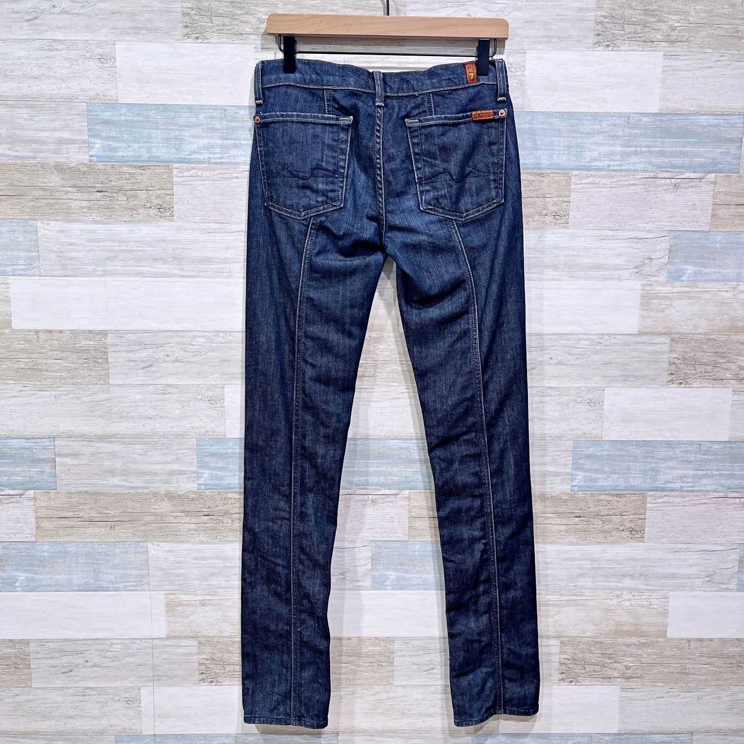 Hudson 7 For All Mankind Roxy Mid Rise Skinny Jeans Dark Womens 27 Size 27" / US 4 / IT 40 - 4 Thumbnail