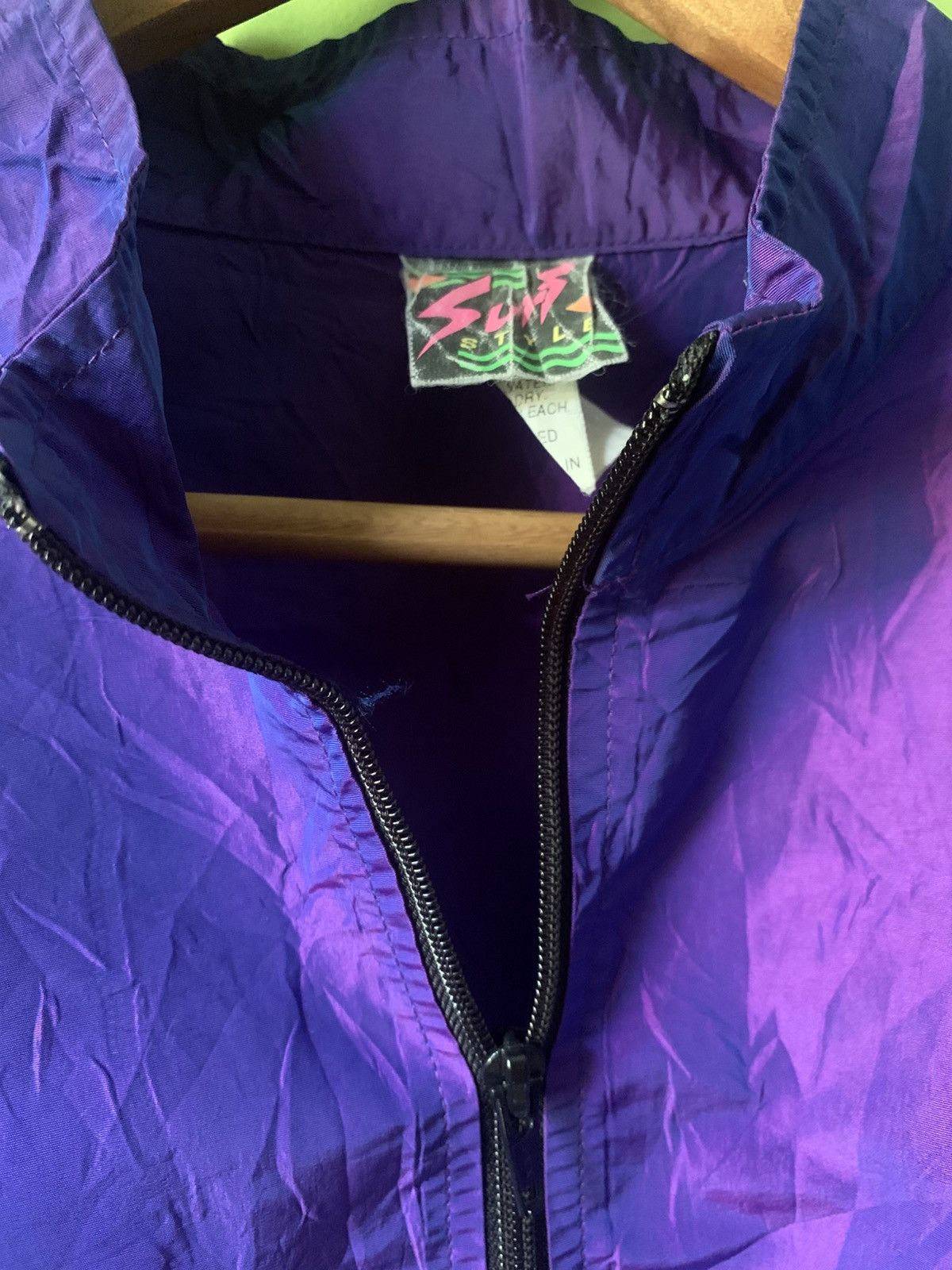 Vintage Vintage 1990s Surfstyle iridescent quarter zip windbreaker Size US XXL / EU 58 / 5 - 4 Thumbnail
