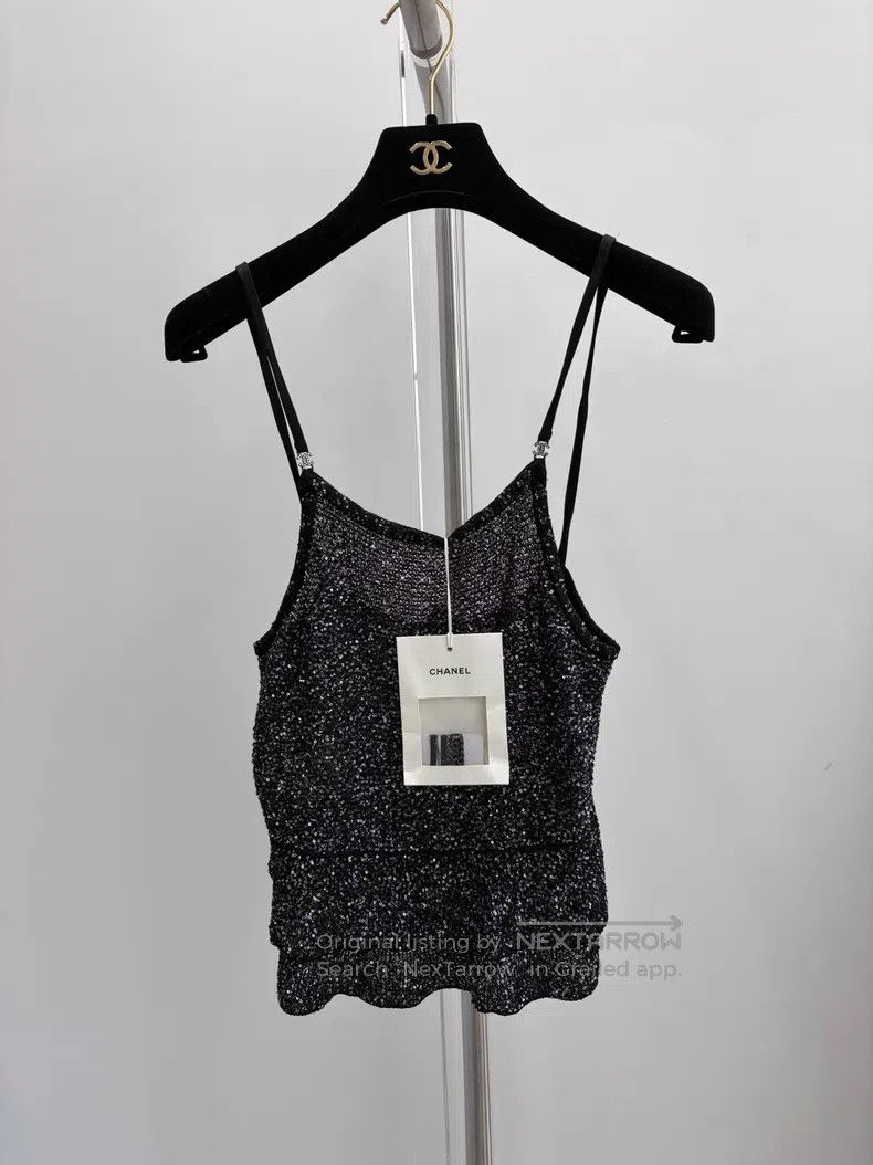 Chanel Chanel Flash diamond sequin black suspender vest Size XXS / US 00 / IT 34 - 1 Thumbnail