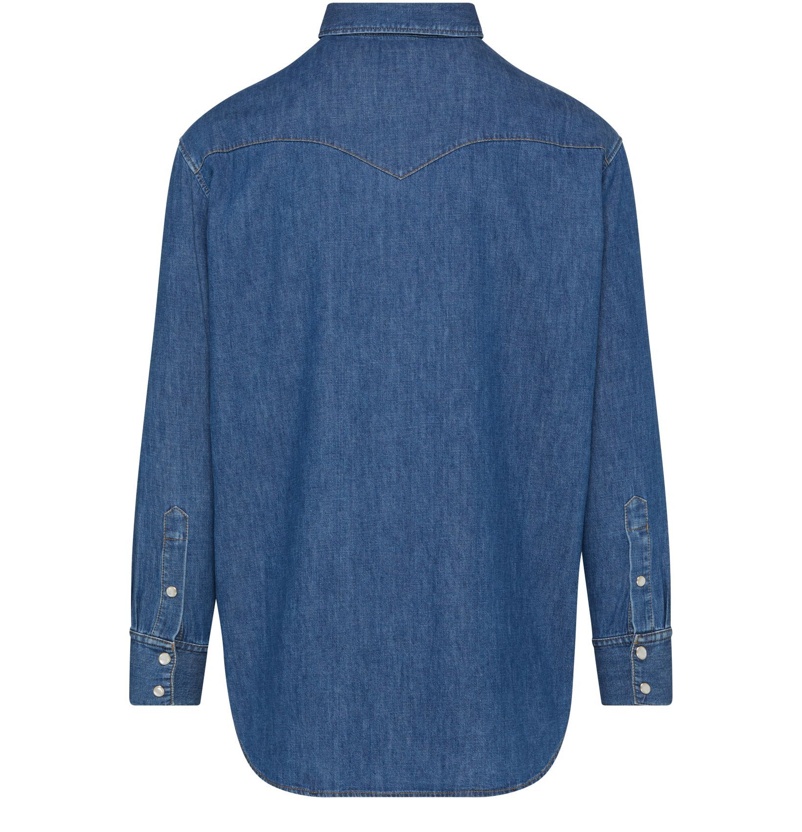 Celine o1bcso1str0824 Western Denim Shirt in Blue Size US XS / EU 42 / 0 - 2 Thumbnail