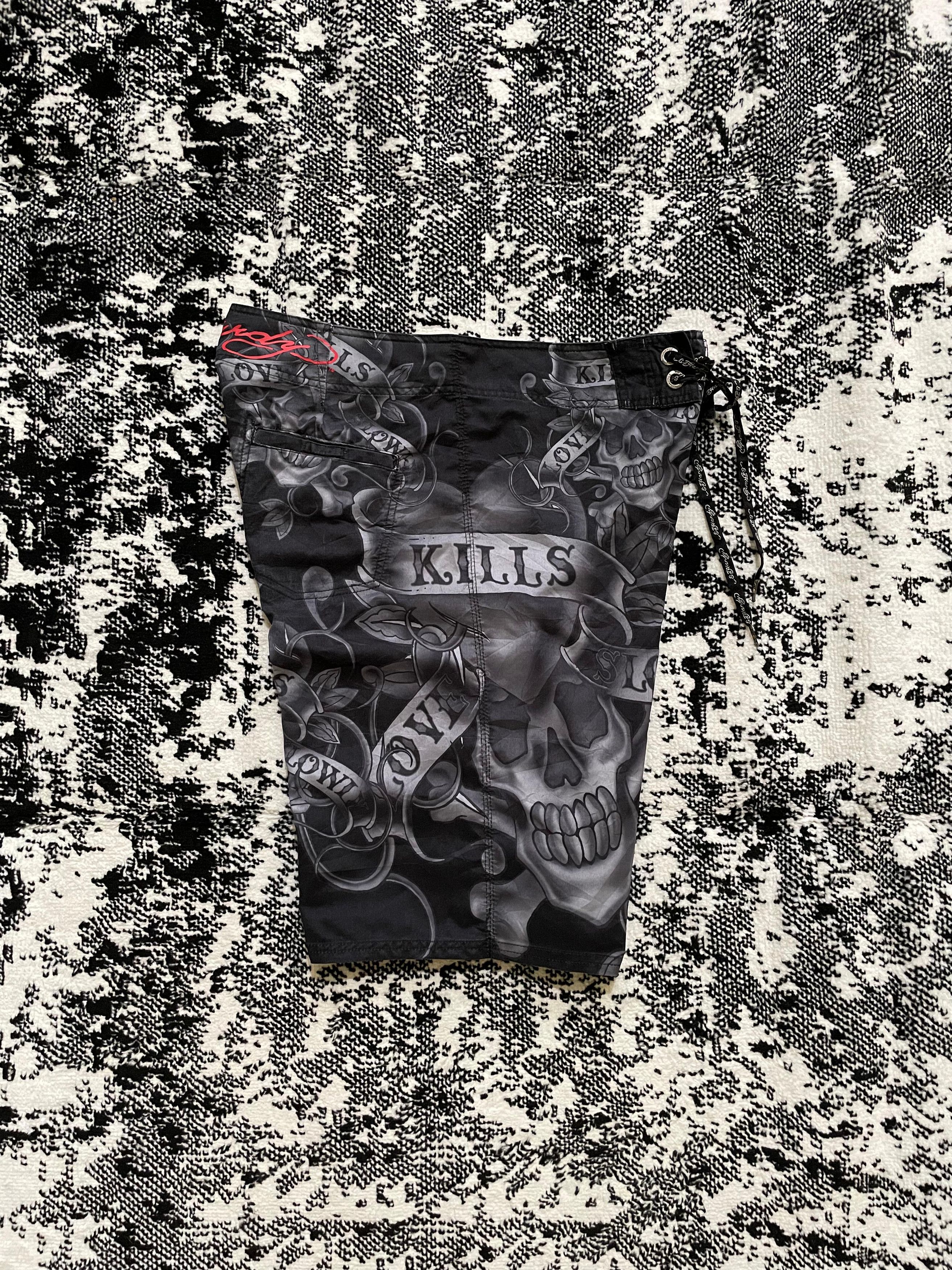 Ed Hardy Ed Hardy shorts black tattoo skull Size US 36 / EU 52 - 6 Thumbnail