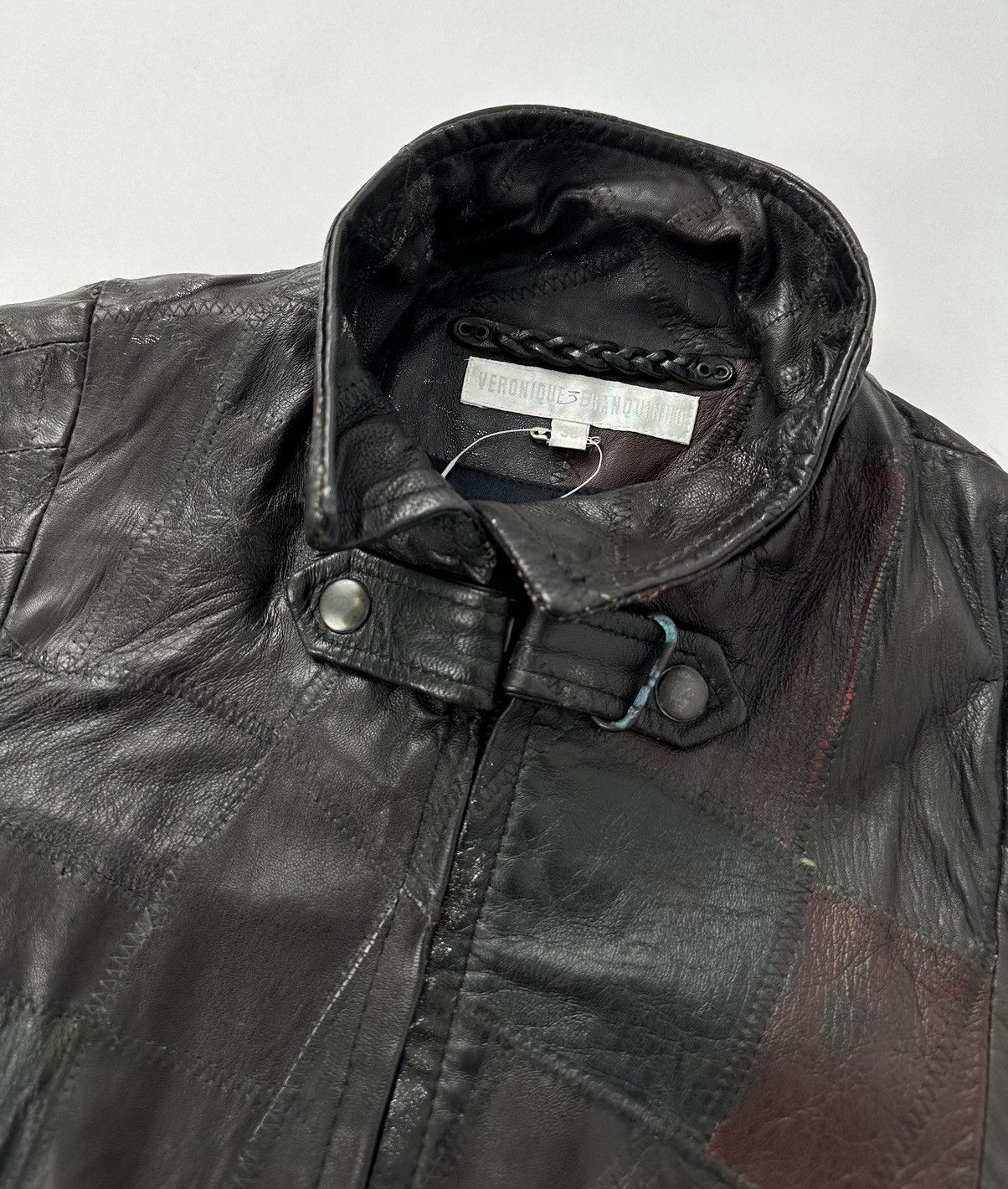 Veronique Branquinho Patchwork Leather Biker Jacket