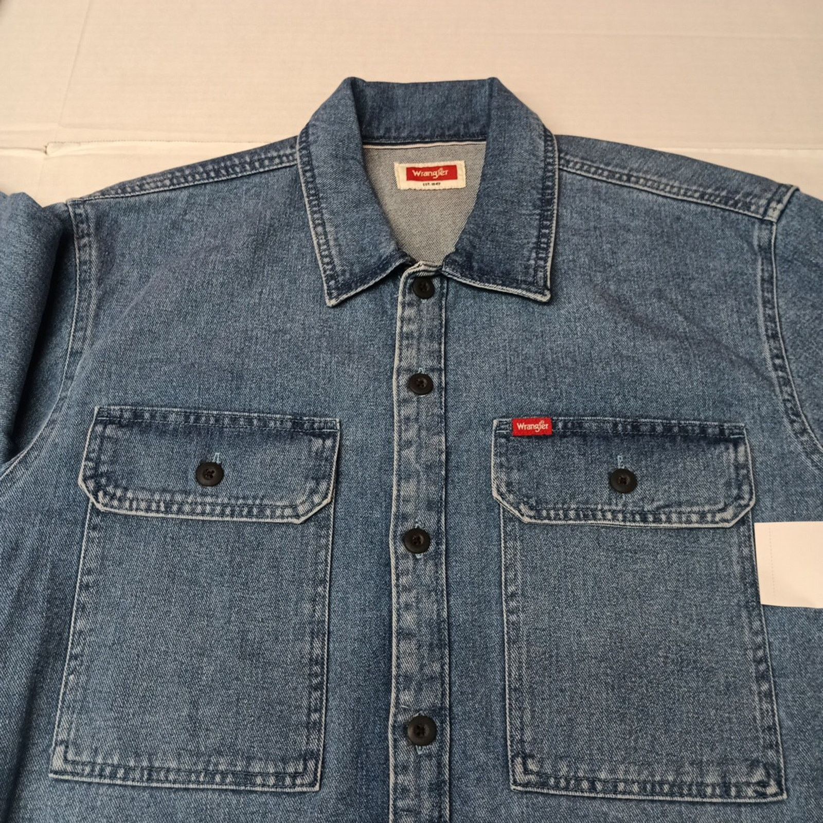 Wrangler Wrangler Blue Denim Jacket Overshirt Workwear Shacket Size L Size US L / EU 52-54 / 3 - 3 Thumbnail
