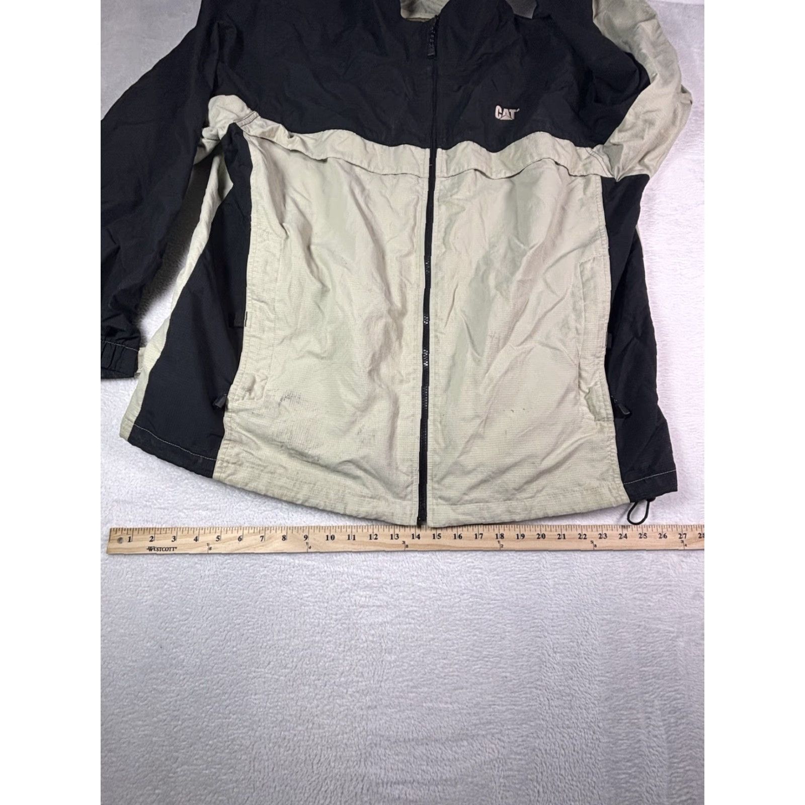 Vintage North End Men’s Jacket CAT All Climate Cream/Black XL Windbreaker Size US XL / EU 56 / 4 - 5 Thumbnail