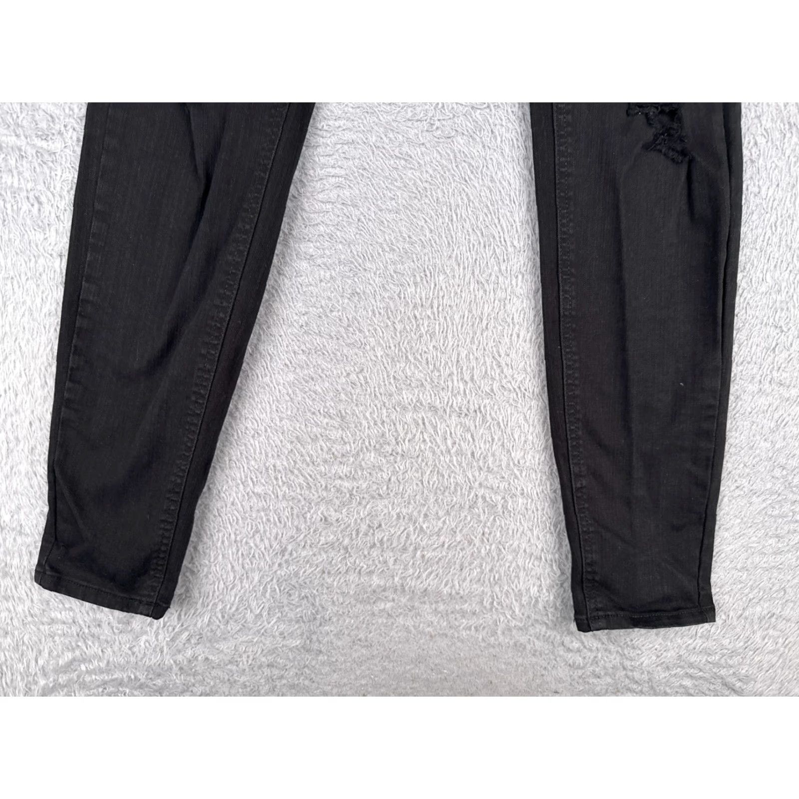 Vintage Wild Fable Jeans Women 0 Black Distressed High Rise Skinny Cotton Blend 25x28 Size 25" / US 0 / IT 36 - 2 Thumbnail