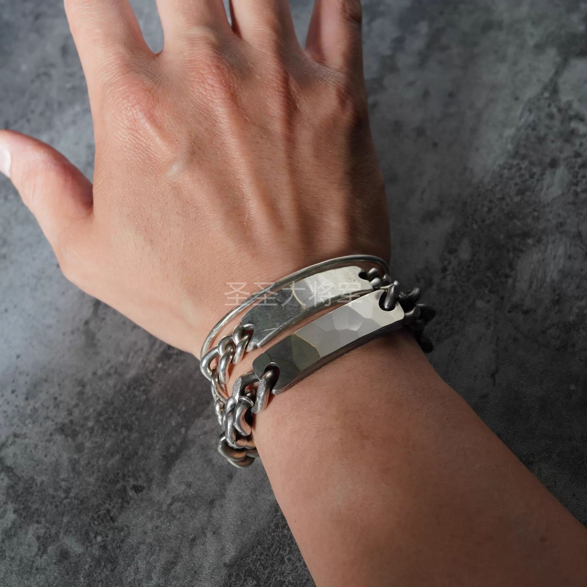 Werkstatt Munchen Vintage Werkstatt Munchen M2305 Heavy Silver Bracelet S+M Size ONE SIZE - 7 Thumbnail