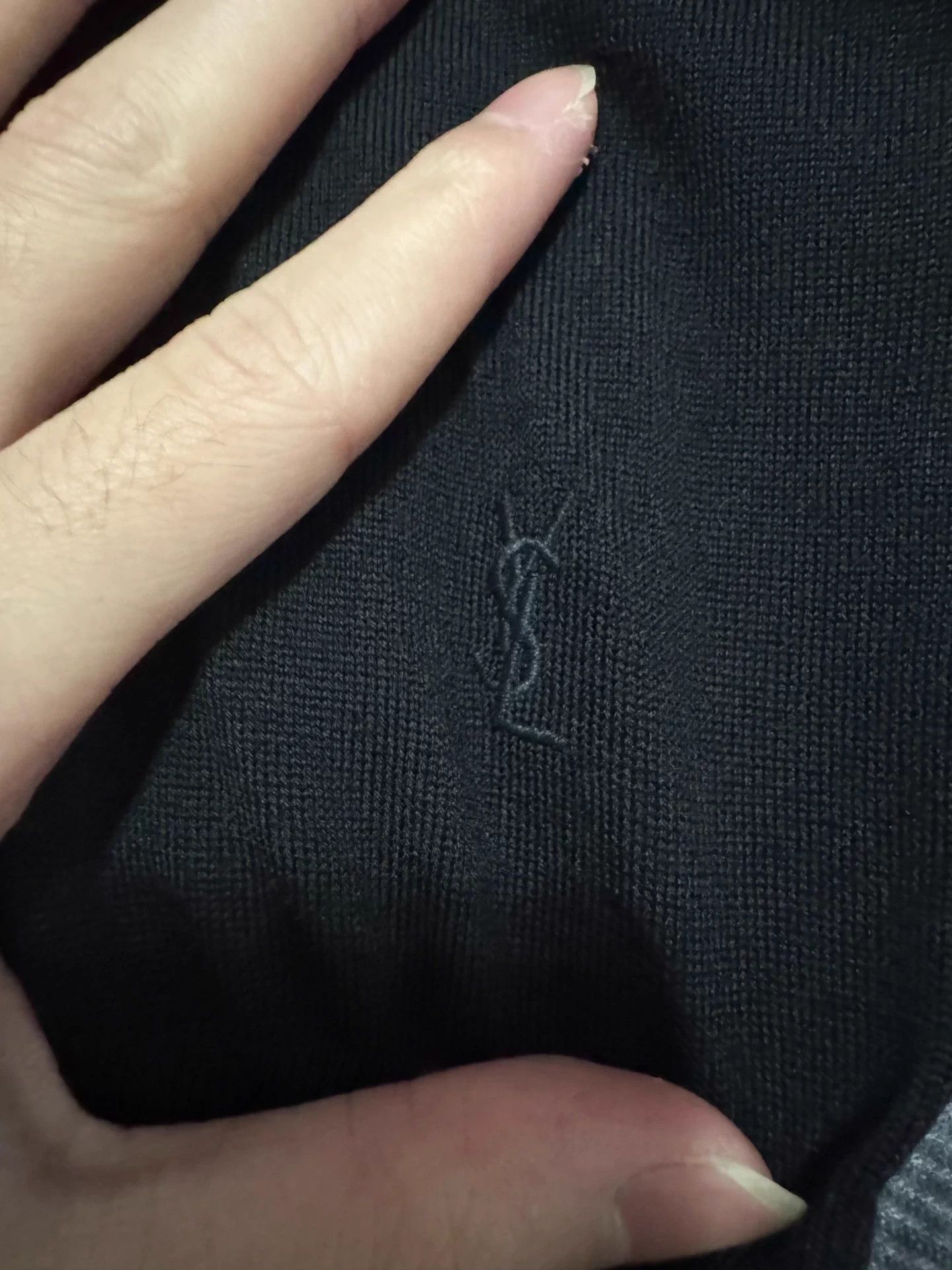 Saint Laurent Paris SLP 23fw Highneck Embroidered Black Wool Sweater S Size US S / EU 44-46 / 1 - 5 Thumbnail