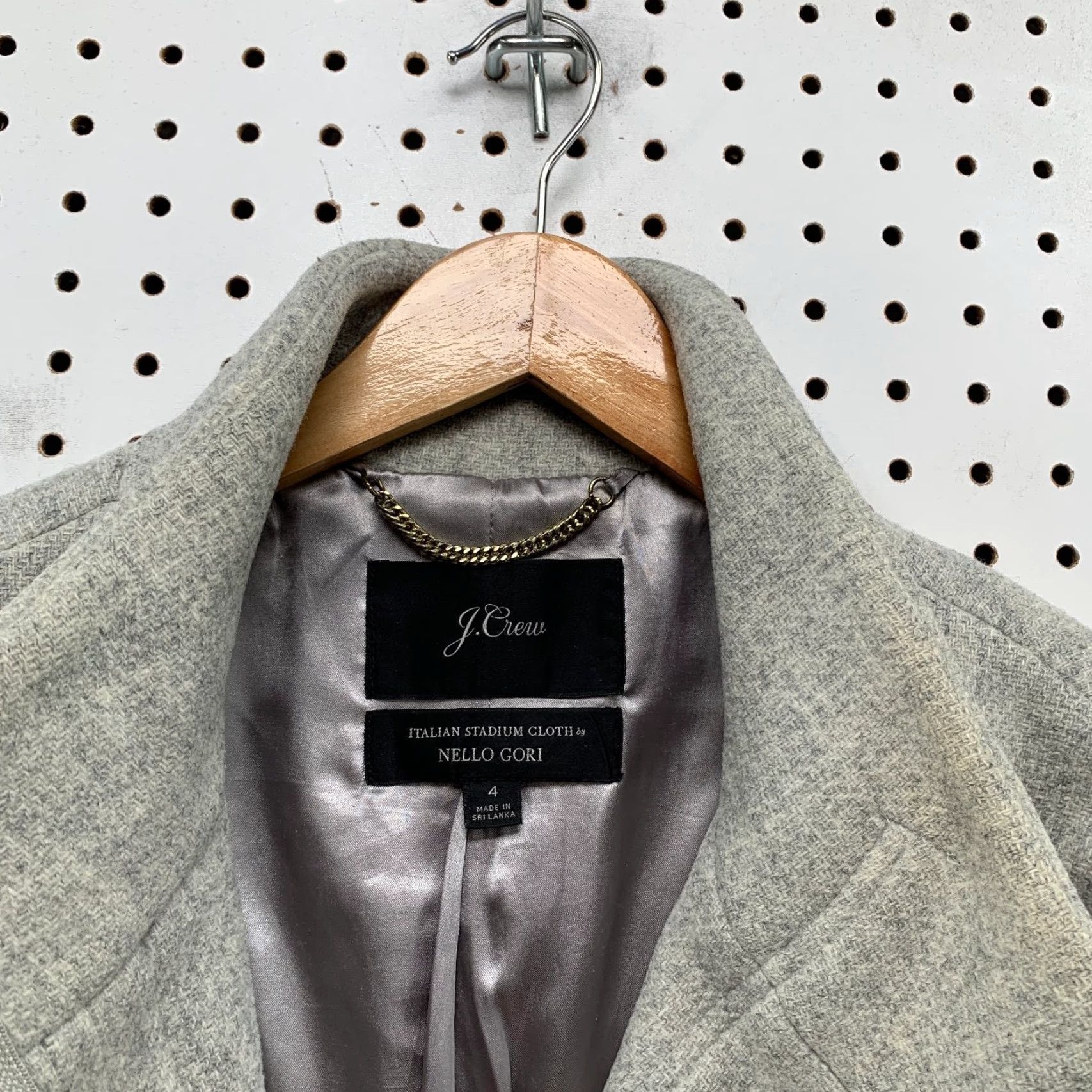 J.Crew J.CREW Coat Womens 4 Gray Italian Stadium Cloth Nello Gori Wool Blend Jacket Teen? Size S / US 4 / IT 40 - 5 Thumbnail
