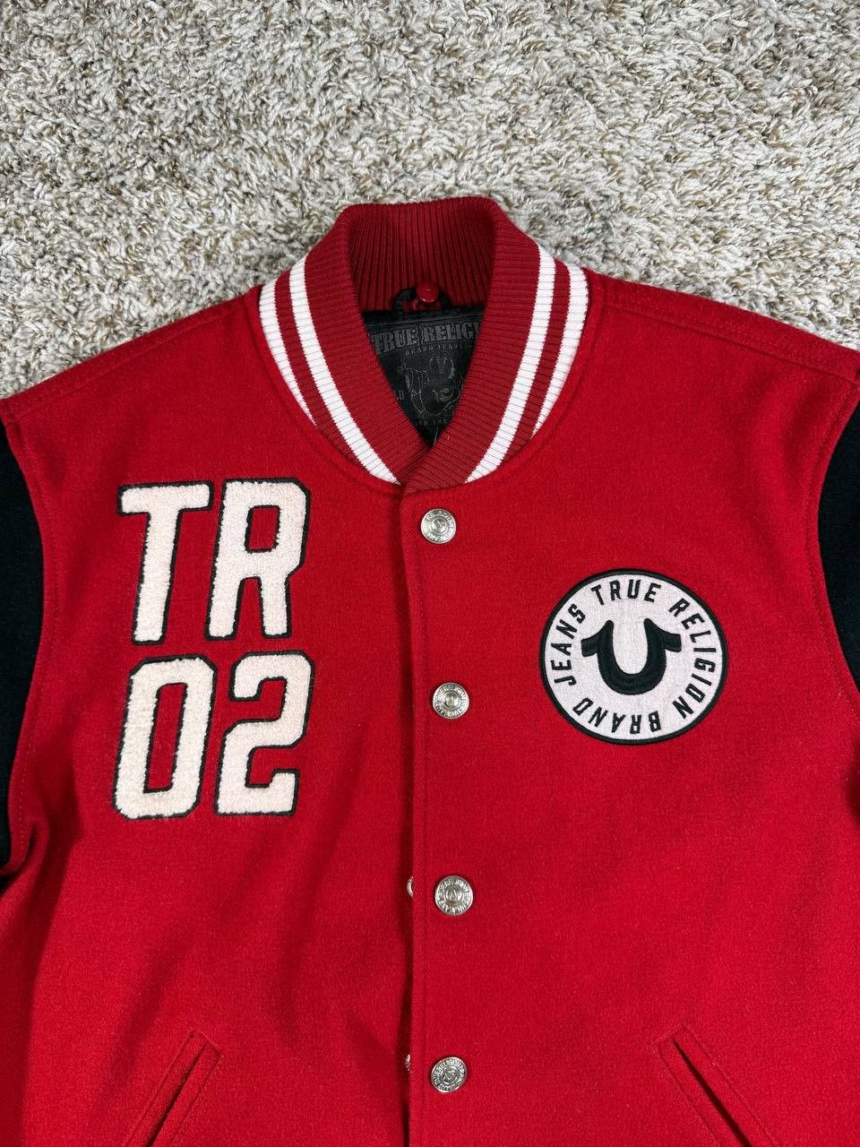 True Religion Vintage True Religion Snap Front Red Varsity Jacket Size US M / EU 48-50 / 2 - 3 Thumbnail