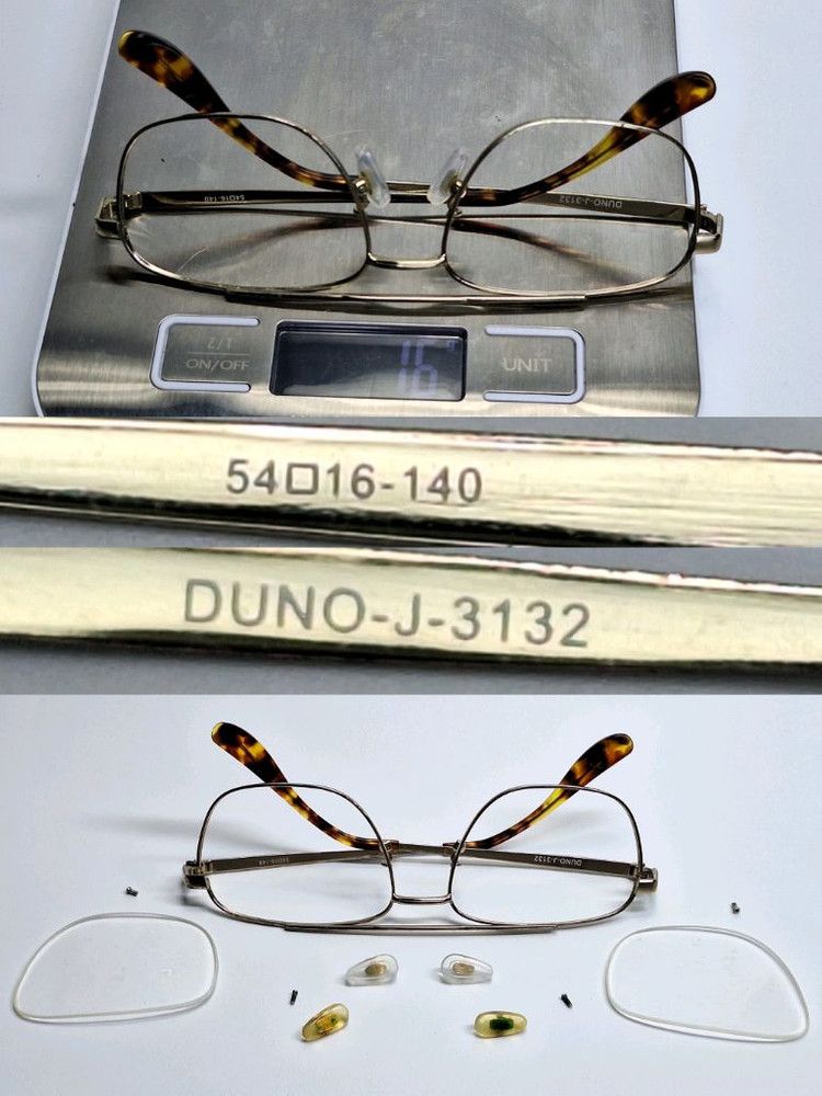 Other 1990s DUNO J-3132 Gold Double Bridge Aviator Eyeglasses Size ONE SIZE - 4 Thumbnail