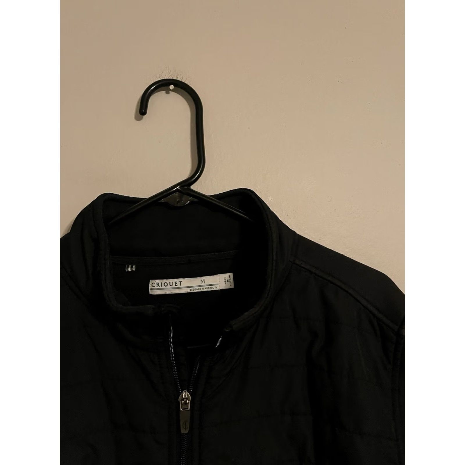 Vintage Criquet Mens Jacket - Puffer Full Zip Quilted Black Cotton Blend 60/40 - M Medium Casual Hoodie Style Shirt Style Size US M / EU 48-50 / 2 - 2 Thumbnail