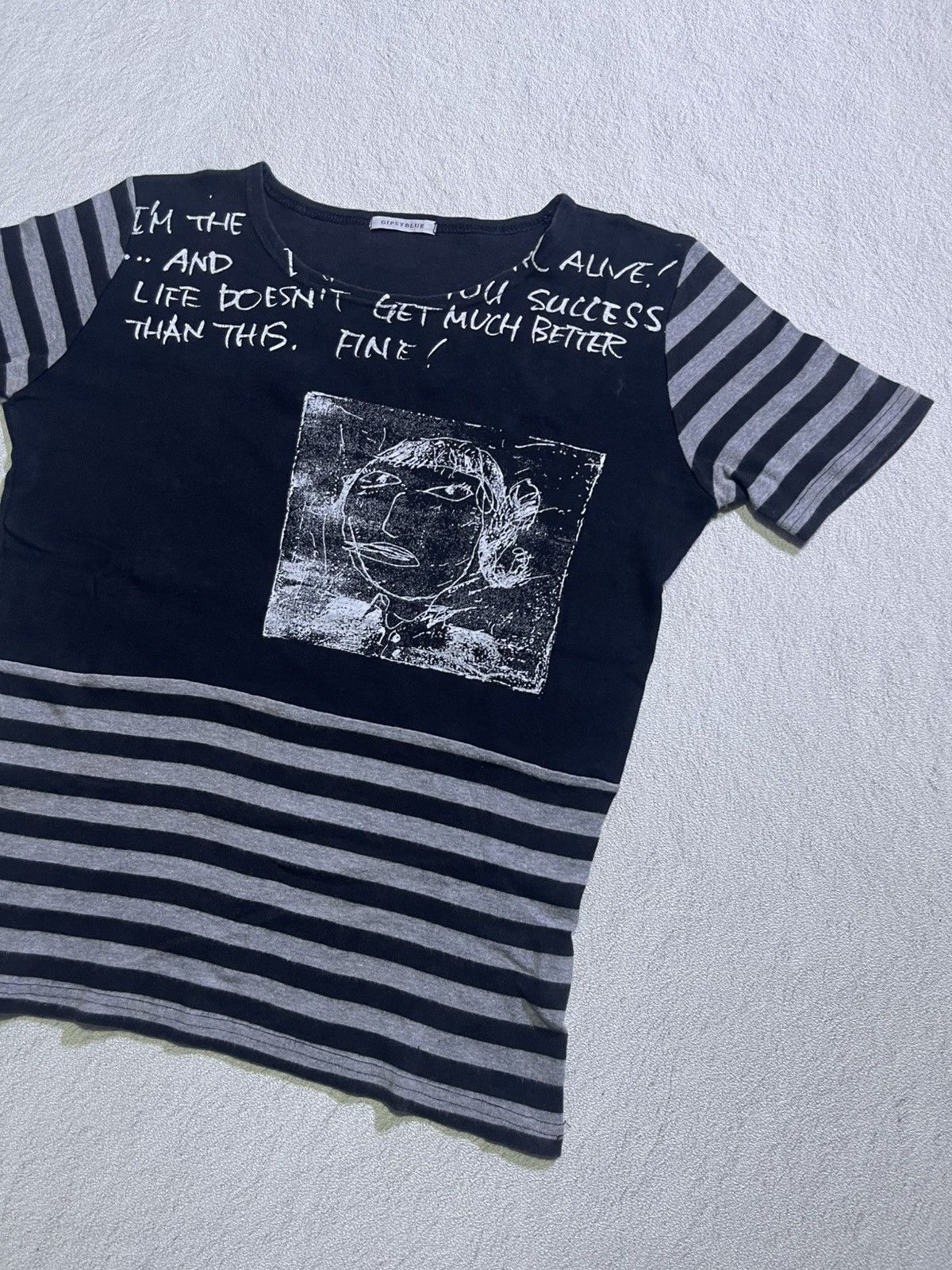 Hysteric Glamour Y2K GIPSY BLUE short tshirt stiped motif Size S / US 4 / IT 40 - 2 Thumbnail