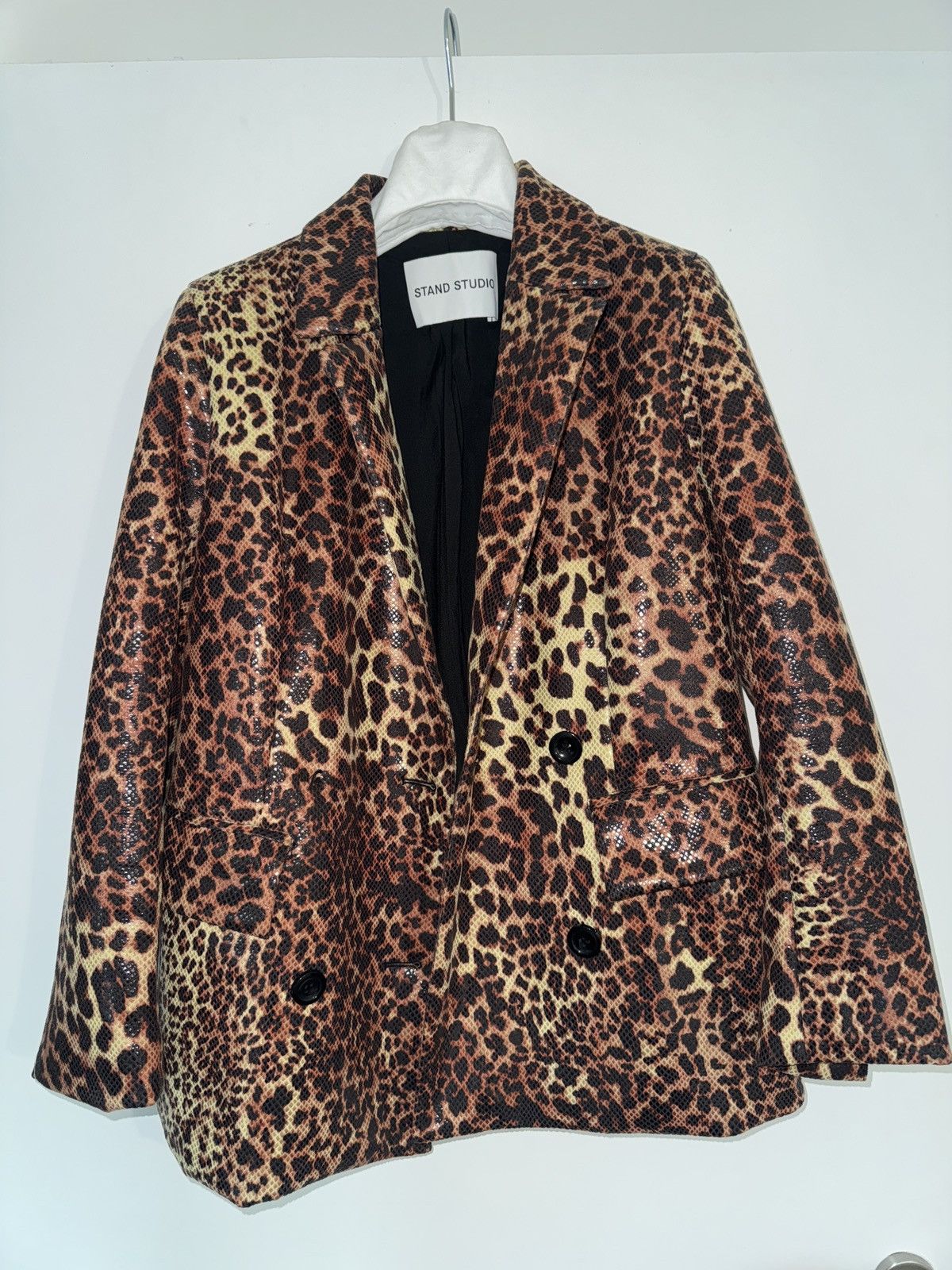 STAND STUDIO Stand Studio Leopard Blazer – Faux Leather Animal Print Size XS / US 0-2 / IT 36-38 - 1 Thumbnail