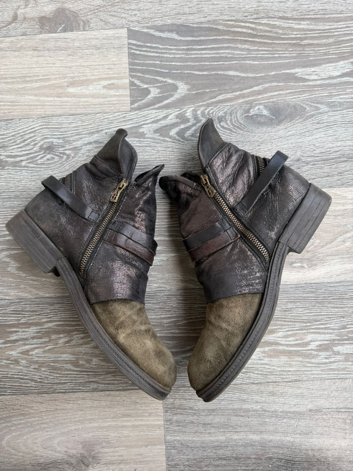 A.S.98 A.S.98 Airstep Boho Distressed Biker Green Boots Sz 40 Size US 10 / IT 40 - 8 Thumbnail