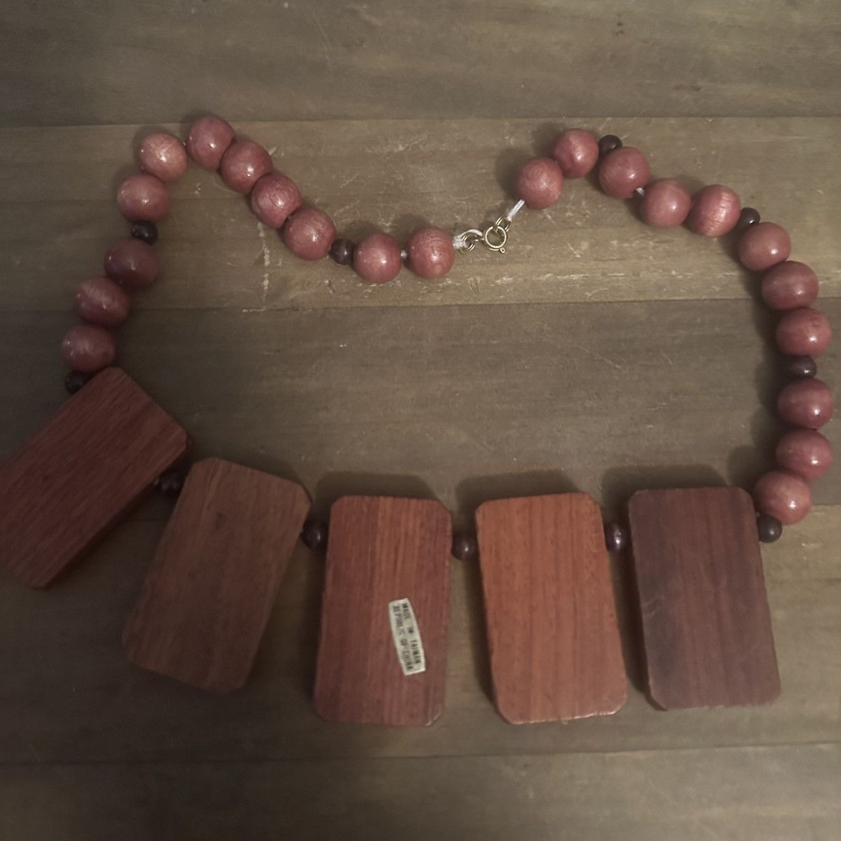 Vintage Vintage tribal wooden bib necklace Size ONE SIZE - 3 Thumbnail