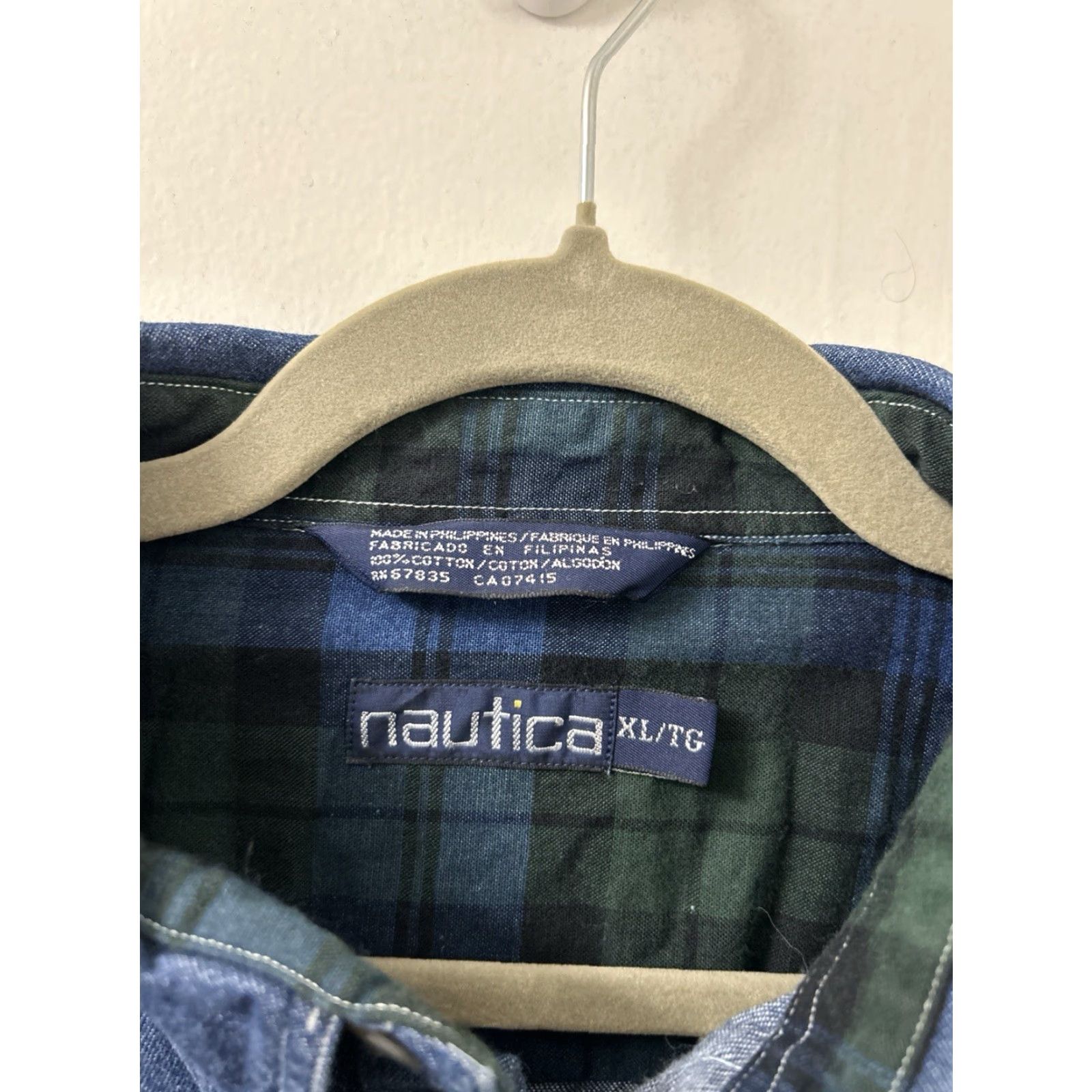 Nautica VINTAGE Nautica Denim Shirt Mens XL Blue Button-Down Cotton Long Sleeve Plaid NWT Size US XL / EU 56 / 4 - 6 Thumbnail