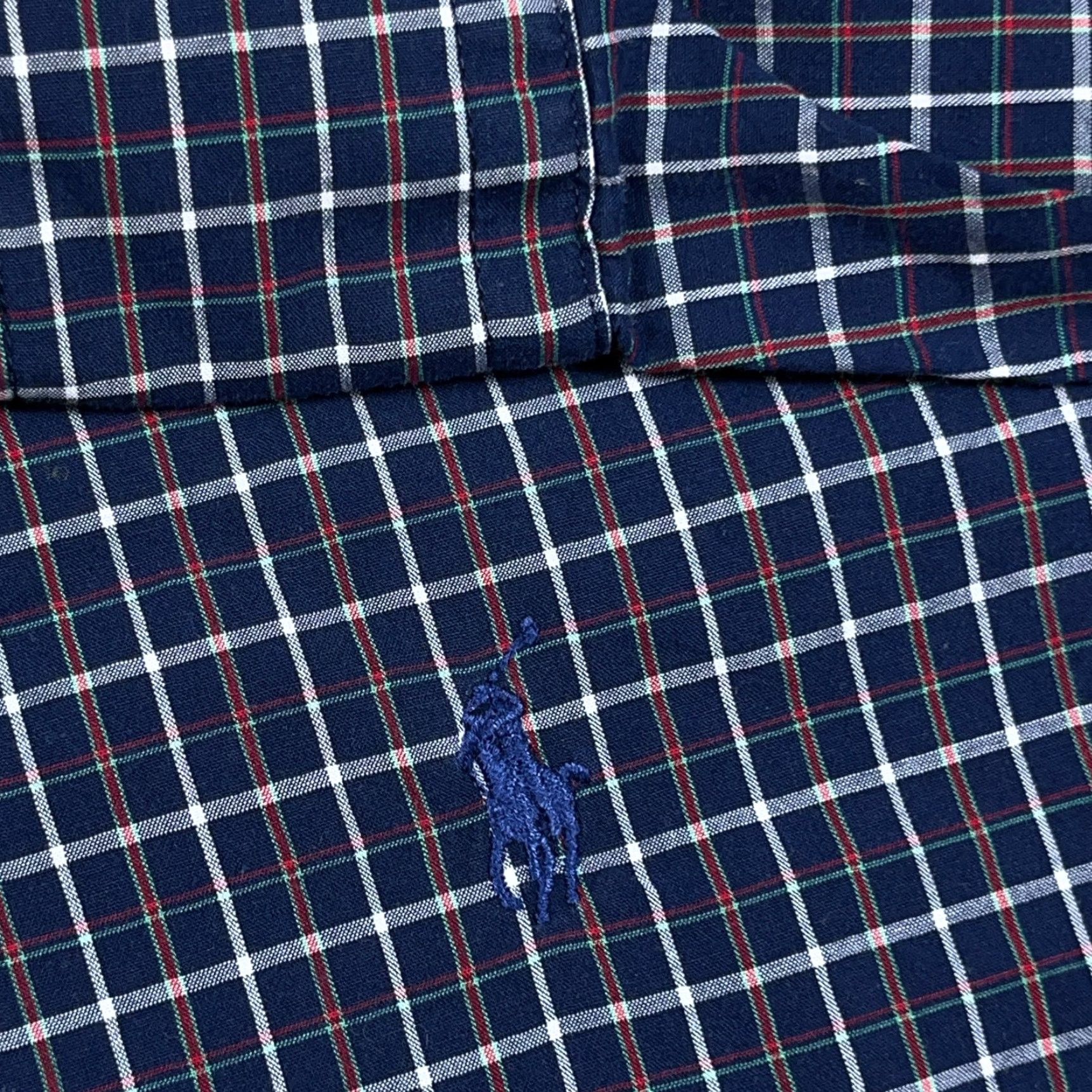 Ralph Lauren Ralph Lauren Shirt Men XL Navy Blue Plaid Button Up Blake Poplin Dress Adult Size 46R - 4 Thumbnail
