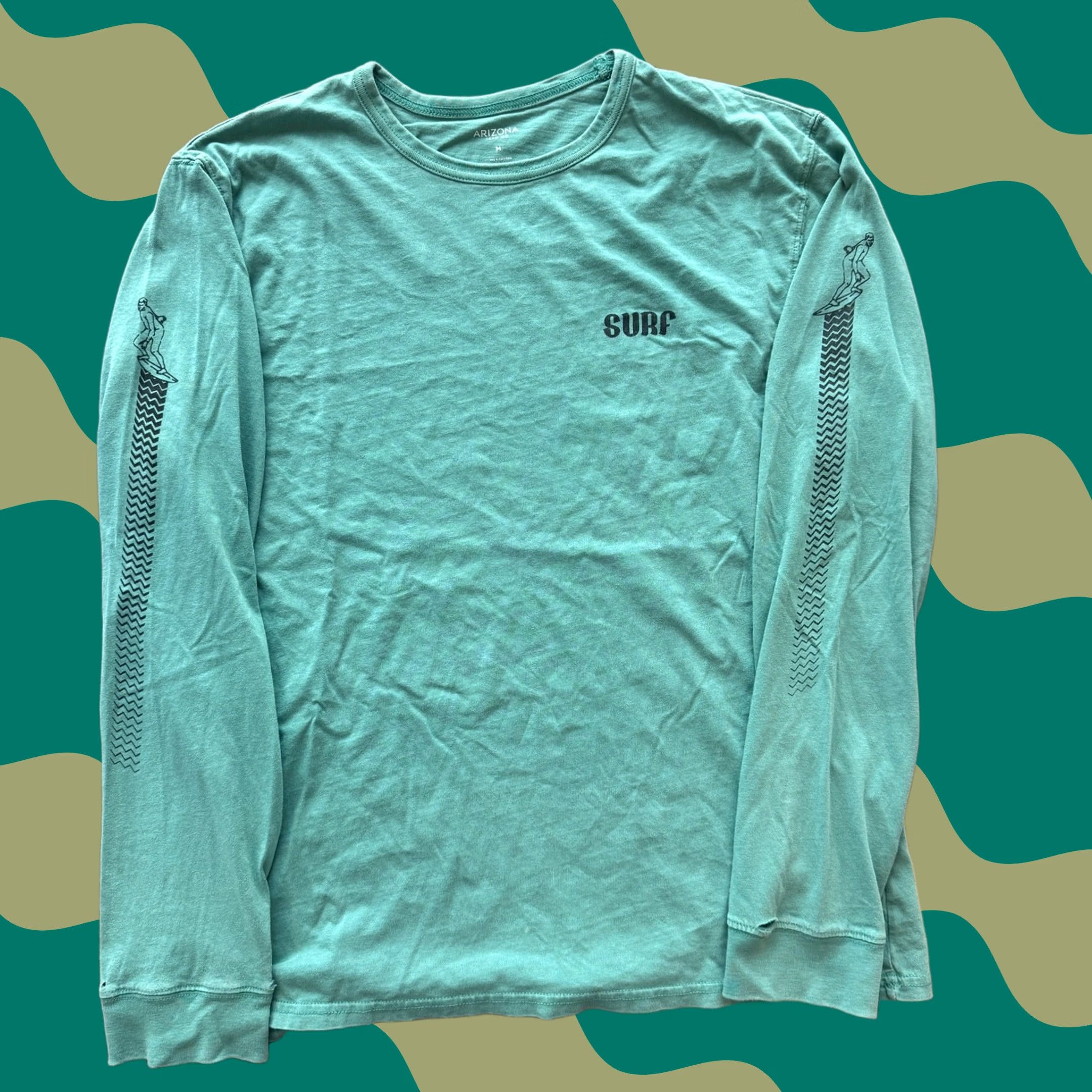 Vintage VINTAGE Arizona Green Surf Longsleeve Graphic Tee Men's Medium Size US M / EU 48-50 / 2 - 1 Thumbnail