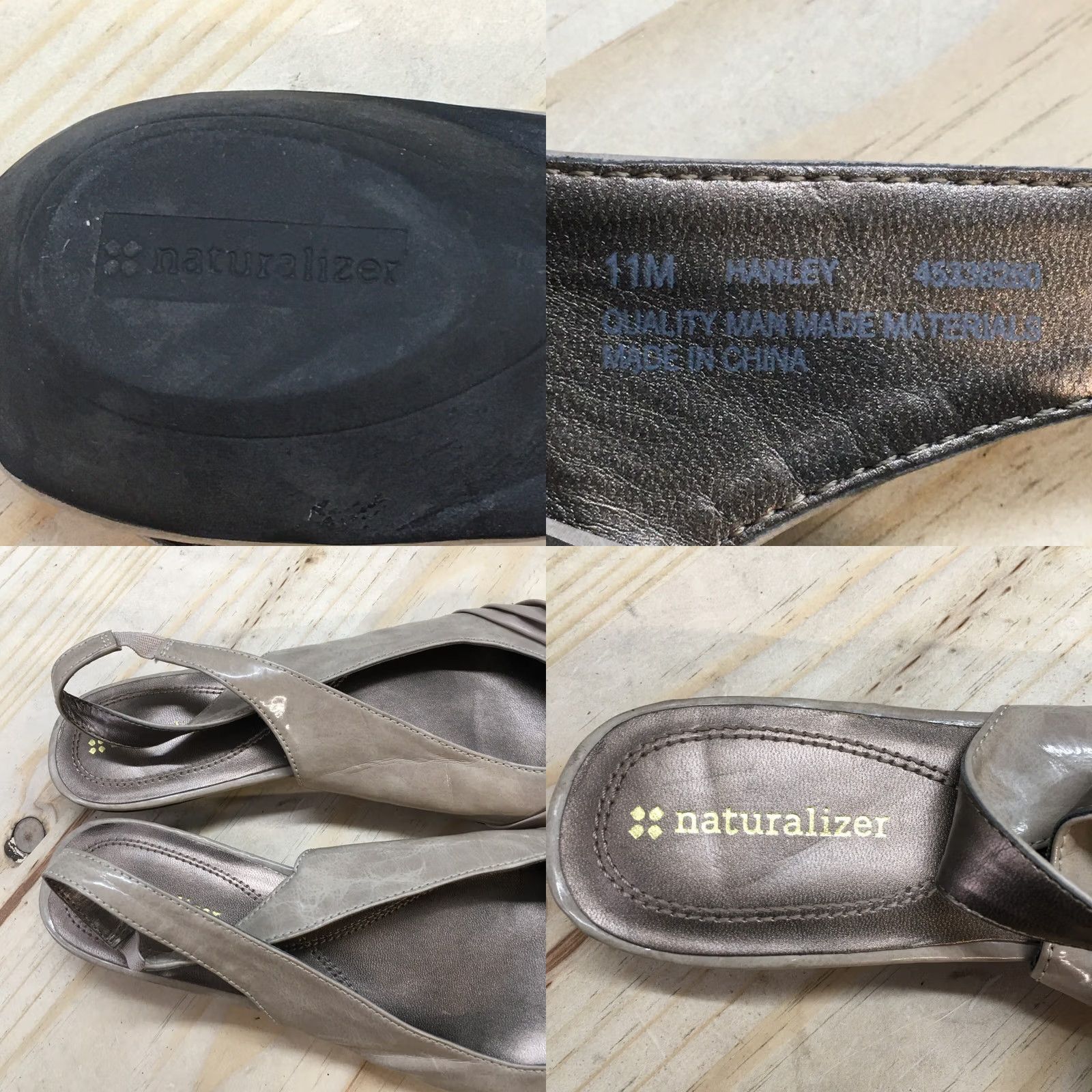 Naturalizer Naturalizer Sandals Womens 11M Hanley Closed Toe Slingback Brown Leather Slip On Size US 8 / IT 38 - 9 Thumbnail