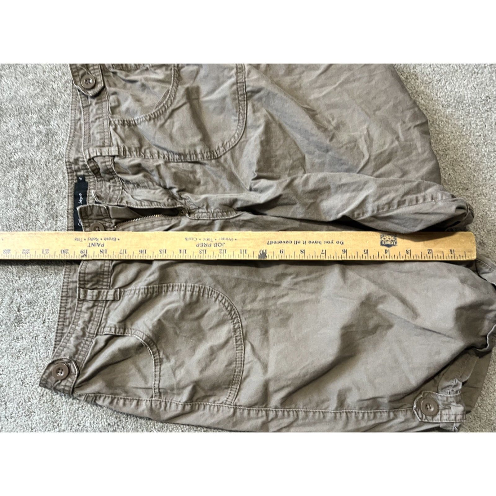 Calvin Klein Calvin Klein Shorts Bermuda Chino Brown 12 Regular Women Cotton Blend 5 in Inseam Button Zip Pockets Stretch Vintage No Size 34" / US 12 / IT 48 - 4 Thumbnail