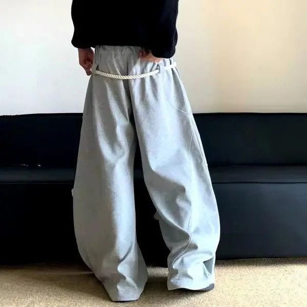 Japanese Brand Hikaru x Mina Loose Lace Up Elastic Waist Pants Size US 30 / EU 46 - 6 Thumbnail