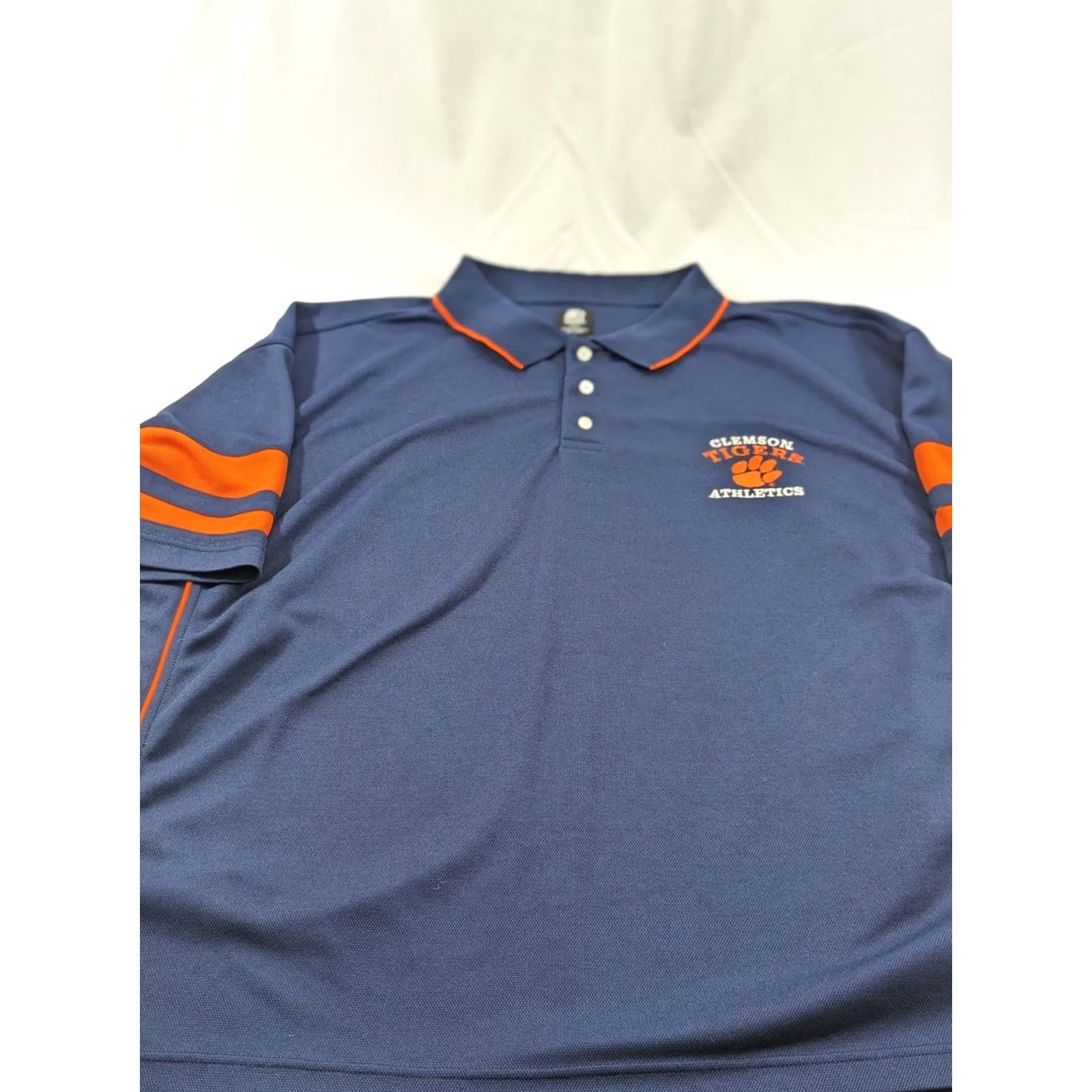 Starter VINTAGE Clemson Tigers Starter Polo 3XL Mens Blue Orange Short Sleeve Logo Tee Size US XXL / EU 58 / 5 - 3 Thumbnail