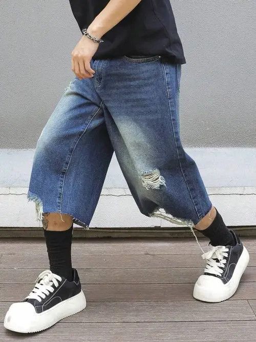 Japanese Brand × Vintage Y2K Vintage WASHED distressed denim jorts shorts Size US 32 / EU 48 - 1 Thumbnail