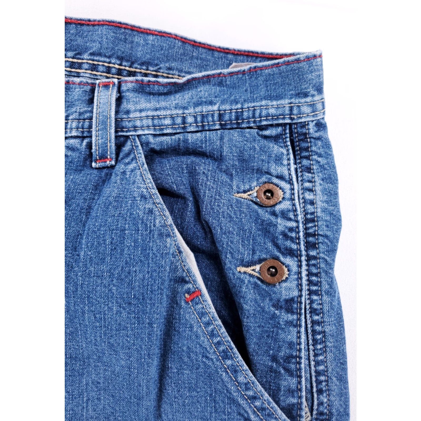Tommy Hilfiger VINTAGE Tommy Jeans VTG 90s Y2K Carpenter Blue Baggy Jeans 38 Mens 38 x 32 Regular Blue 90s Wide-Leg Mens Size US 38 / EU 54 - 4 Thumbnail