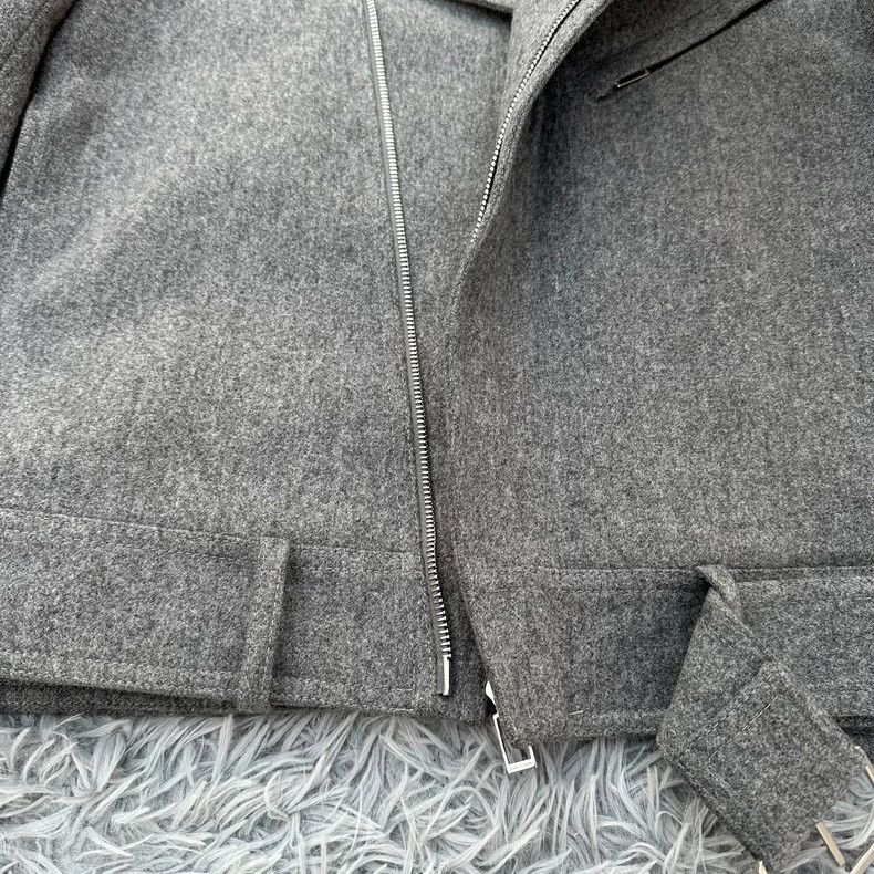 Dior Dior Light gray motorcycle zipper wool jacket 2501-Nextarro Size US M / EU 48-50 / 2 - 3 Thumbnail
