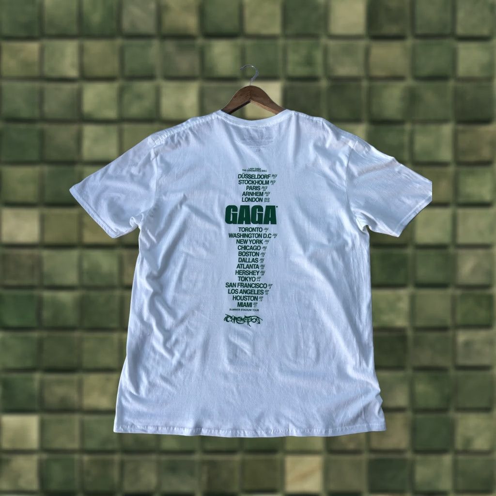Bally LADY GAGA T-SHIRT THE CHROMATICA BALL TOUR 2022 OFFICIAL BAGGY MENS XL White Cotton Graphic Print Regular Short Sleeve/ 90s Music Band Tees Big Logo Size US XL / EU 56 / 4 - 1 Thumbnail