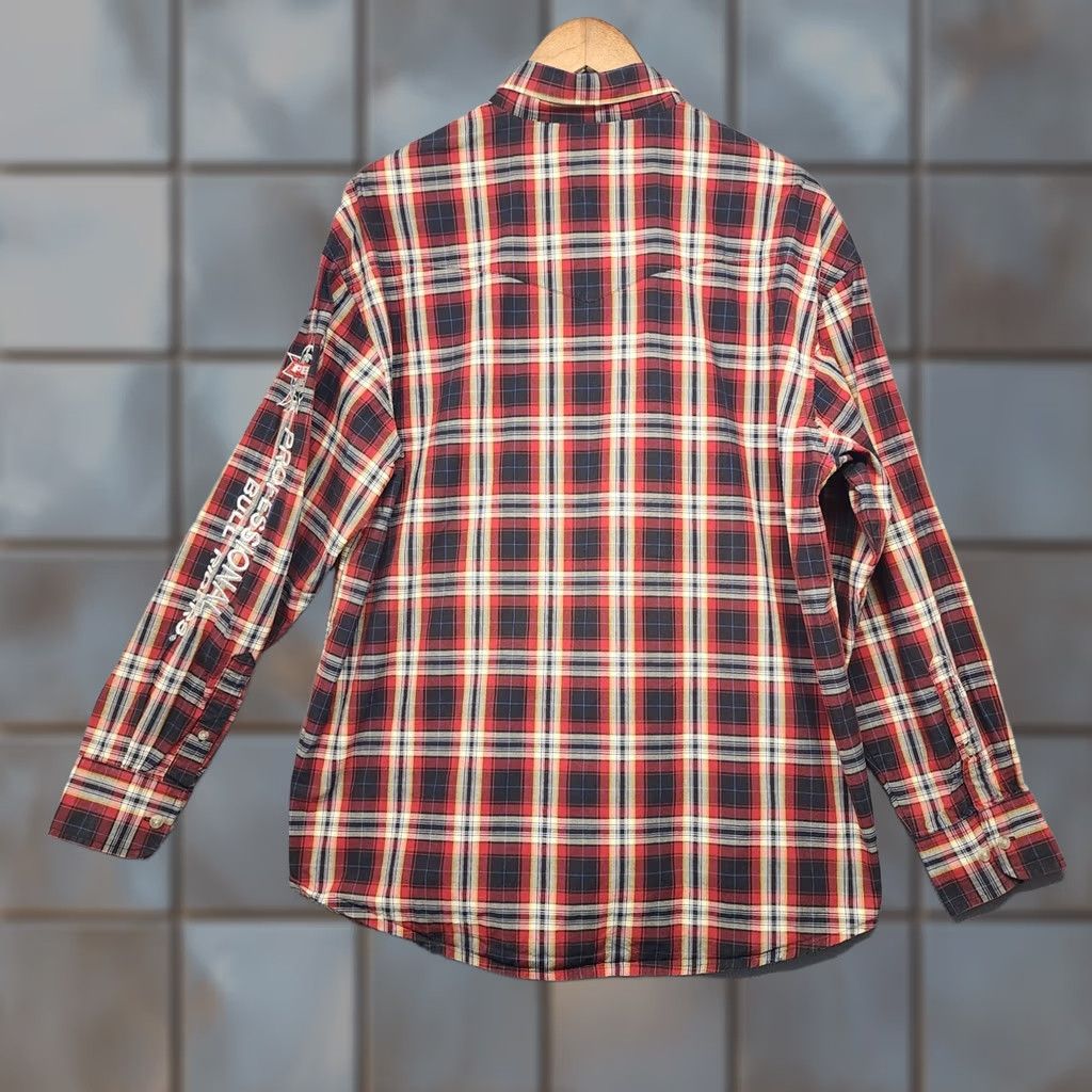 Wrangler VINTAGE? Wrangler PBR Shirt Mens Large Western Rodeo Button Up Red Plaid Embroidered Size US L / EU 52-54 / 3 - 1 Thumbnail
