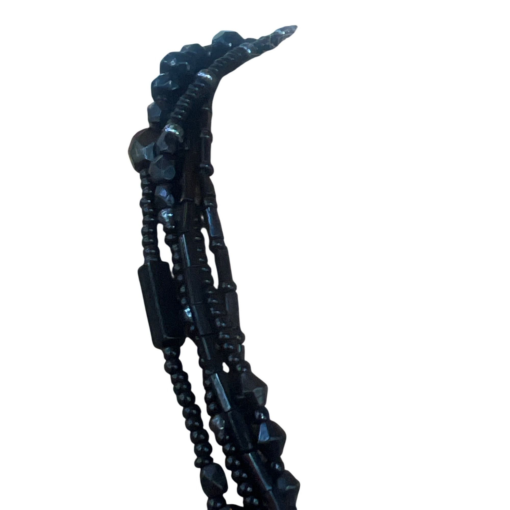 Other Vintage Estate Multi Strand Necklace Black Seed Glass Beads Size ONE SIZE - 3 Thumbnail
