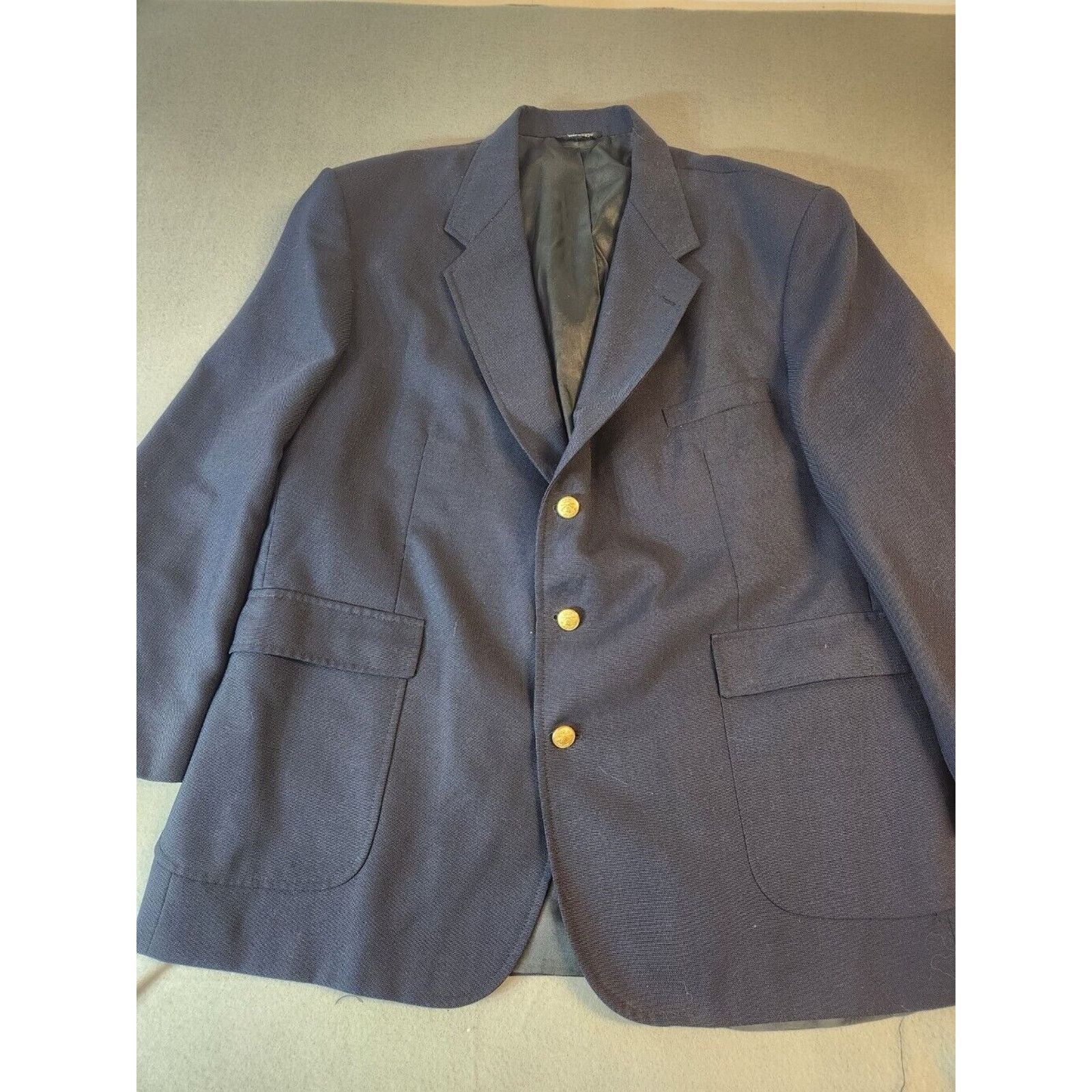 Other English Manor Men’s 3 Button Blazer Jacket Navy 46R POLAND Size 46R - 1 Thumbnail