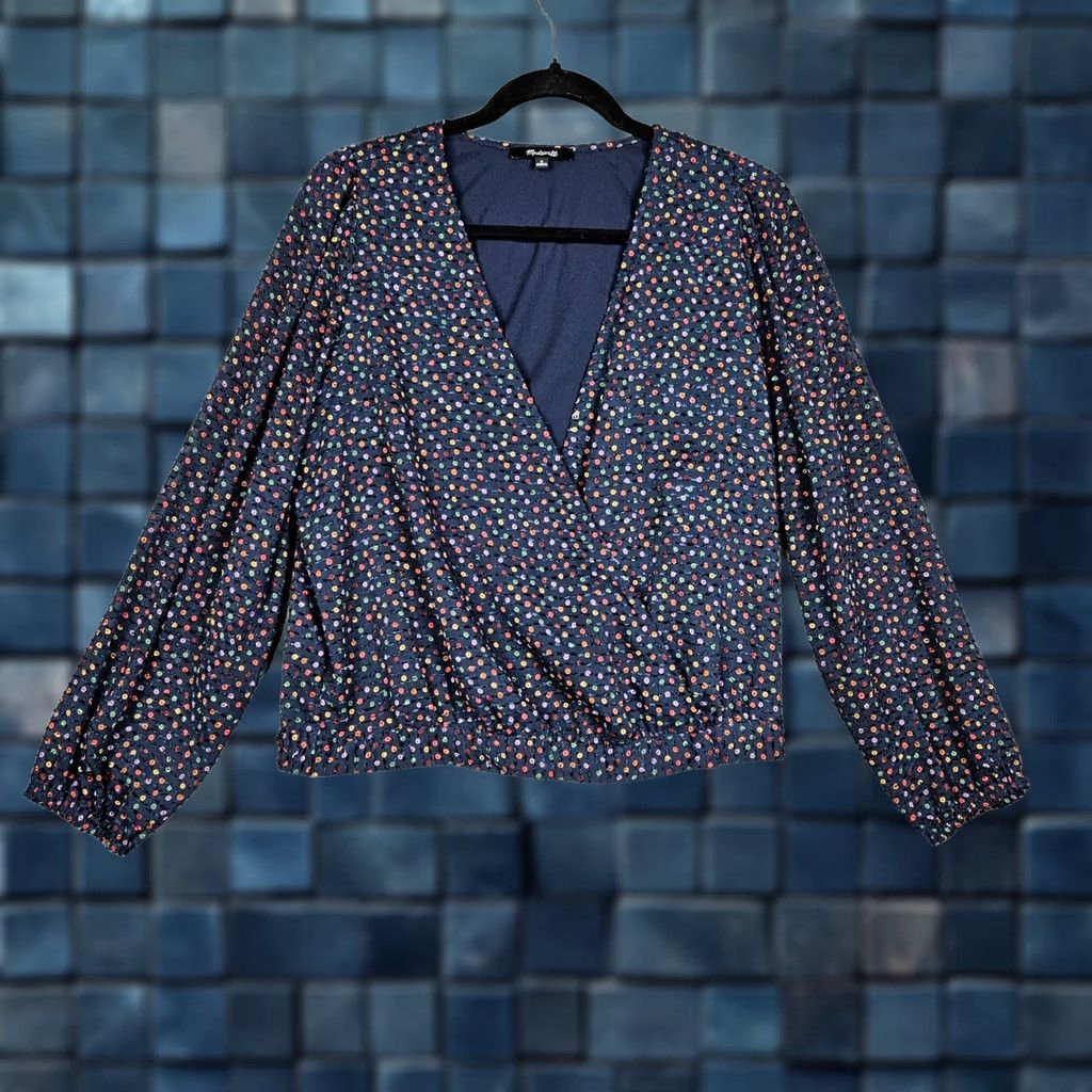 Madewell Madewell Blouse V-Neck Long Sleeve Polka Dot Size M Multicolor Women's Shirt Regular Size M / US 6-8 / IT 42-44 - 1 Thumbnail