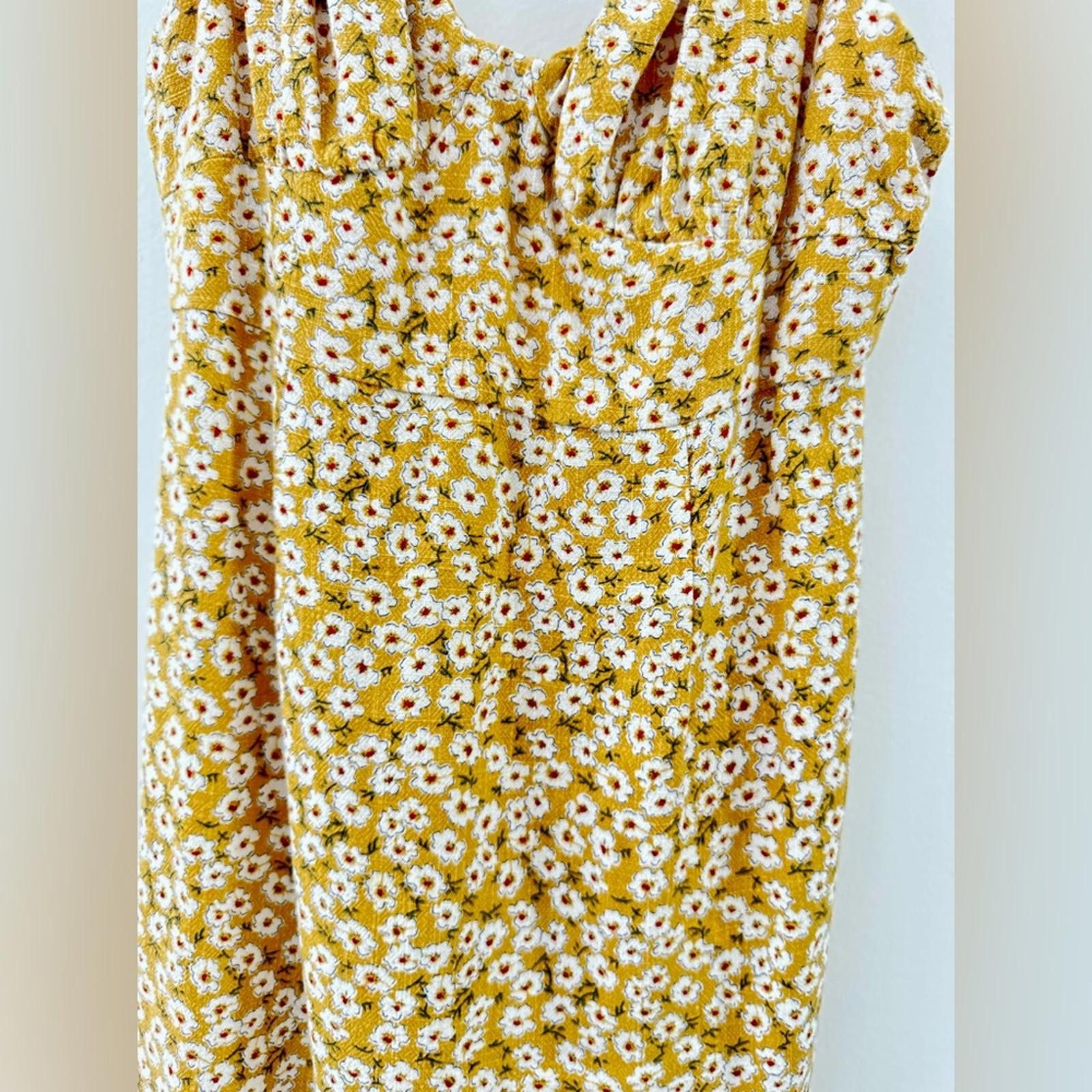 Aeropostale Aeropostale Mustard Yellow Floral Mini Dress- Size XS Size XS / US 0-2 / IT 36-38 - 4 Thumbnail
