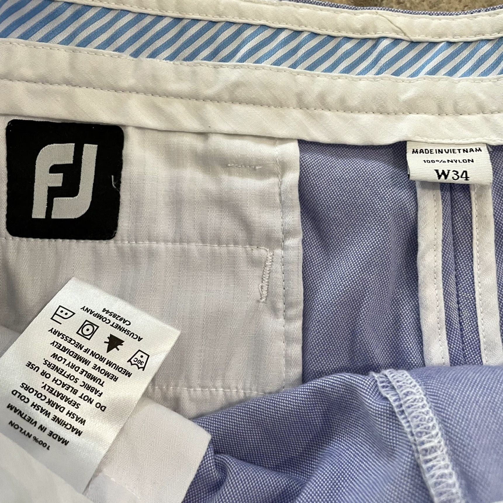Footjoy FootJoy 100% Nylon Blue Golf Shorts Mens Size 34 Size US 34 / EU 50 - 4 Thumbnail