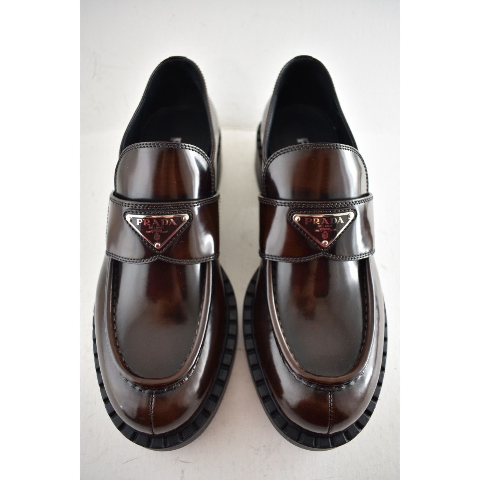 Prada Prada Triangle Logo Fume Brown Black Platform Loafer 41.5 Size US 8.5 / EU 41-42 - 10 Thumbnail