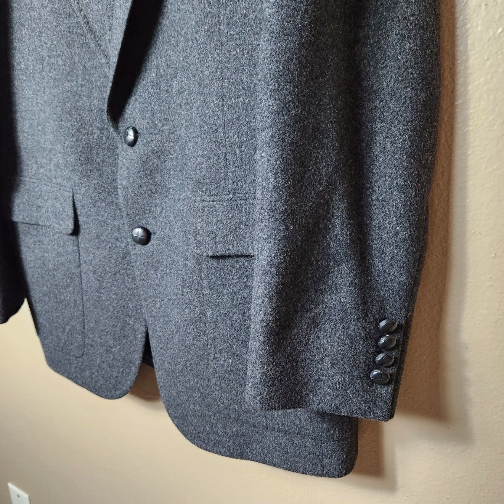 Camel Graham & Gunn Vintage Union Made 100% Camel Hair Overcoat Charcoal Gray 42 Overcoat Size US L / EU 52-54 / 3 - 2 Thumbnail