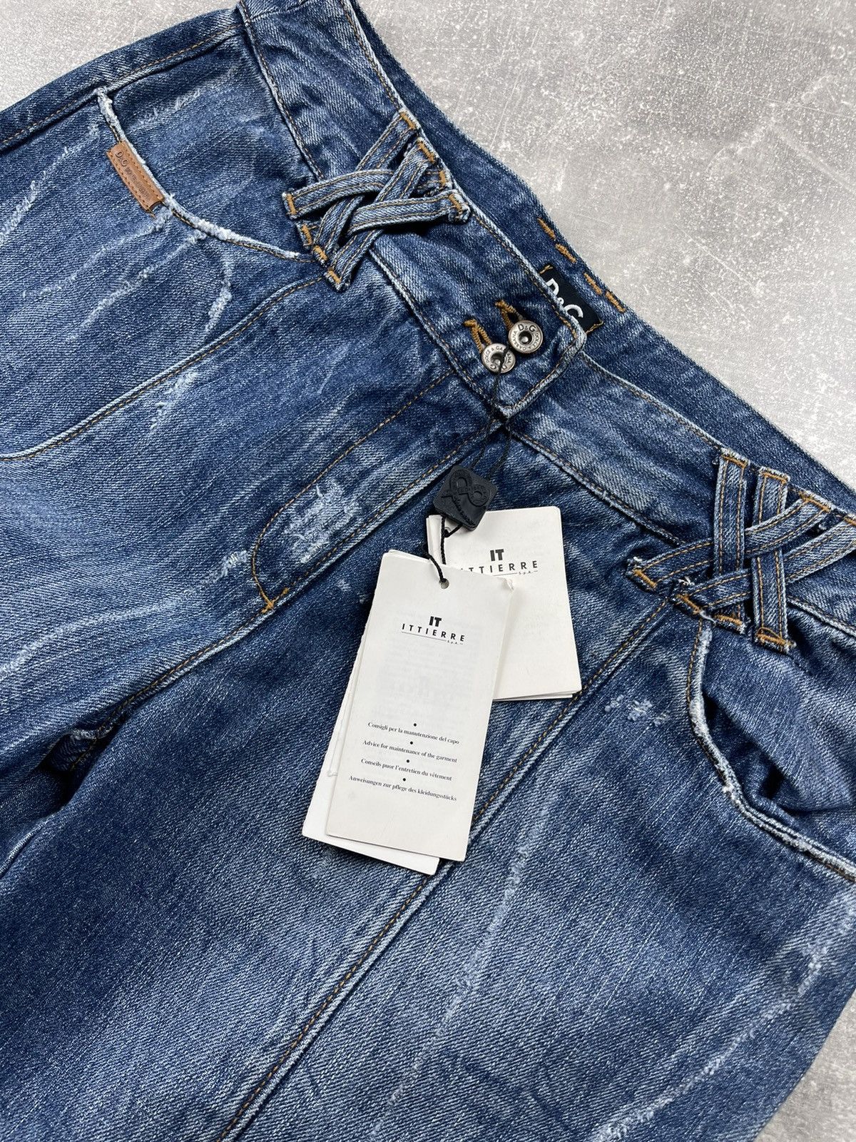 Dolce & Gabbana Dolce & Gabbana Distressed Flared Jeans Y2K Designer Denim Size 32" / US 10 / IT 46 - 4 Thumbnail