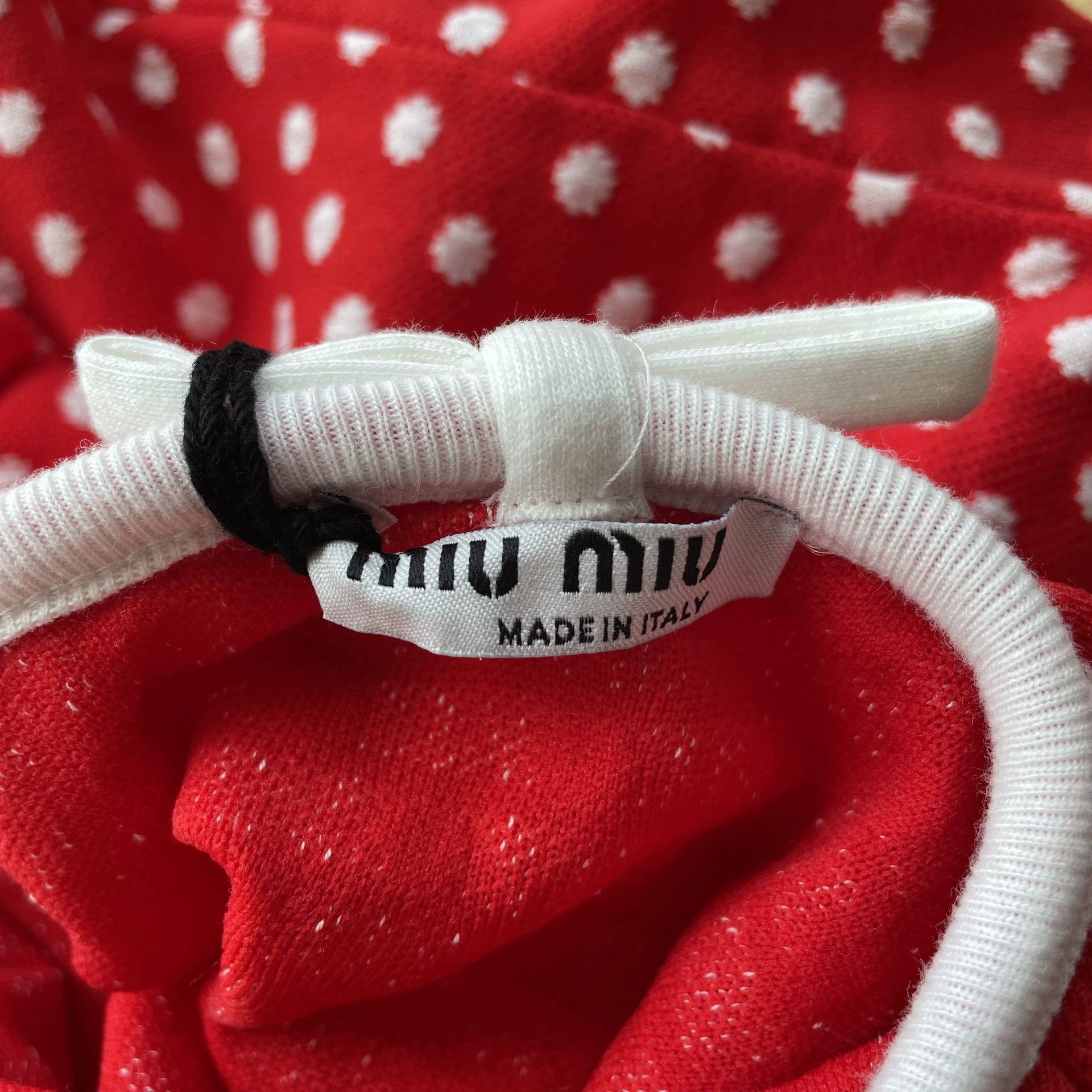 Miu Miu MIU MIU polka dot long sleeve A-line dress red M unused Size M / US 6-8 / IT 42-44 - 5 Thumbnail